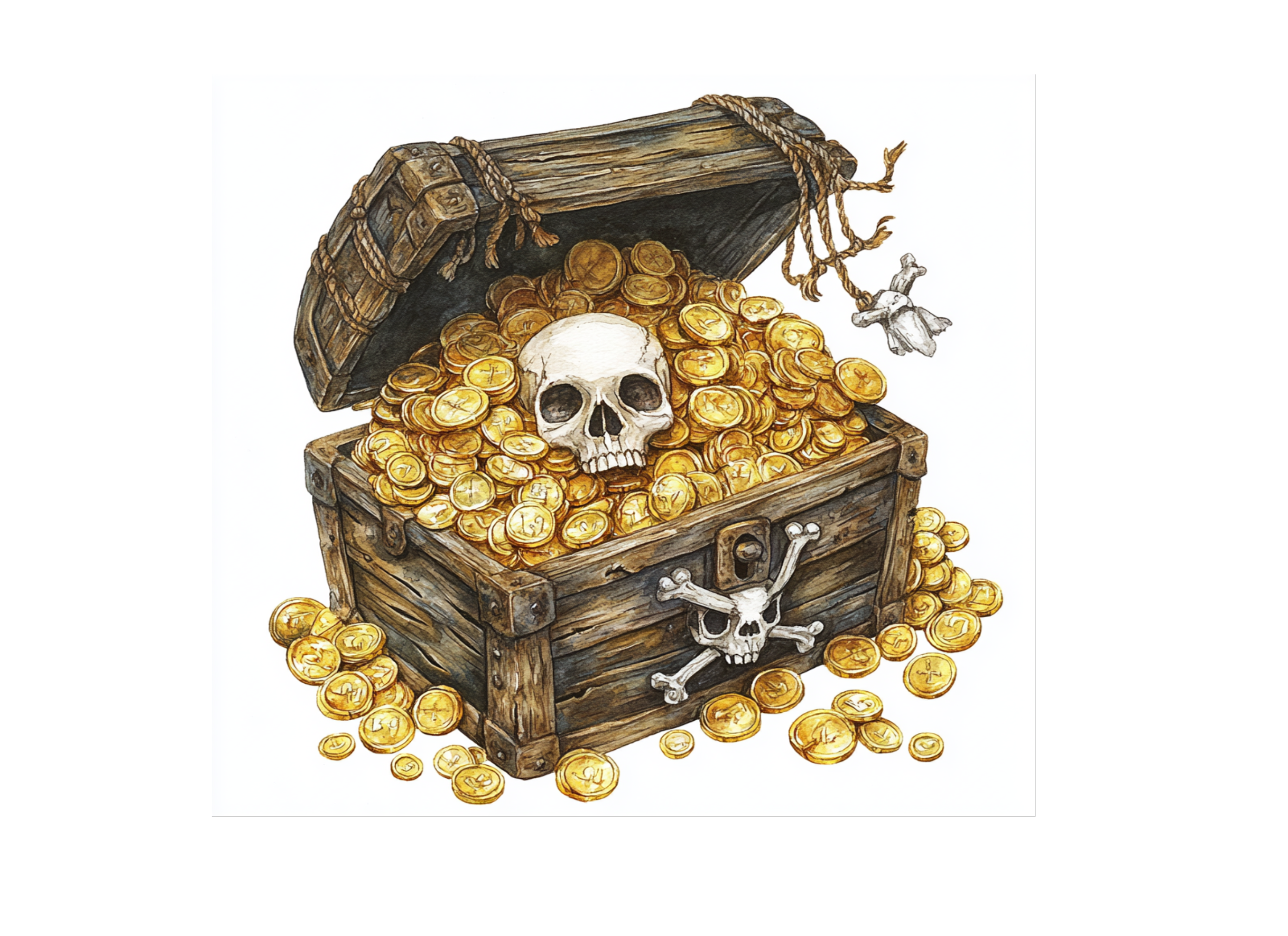 Pirate Treasure Chests with Skulls Clipart Bundle