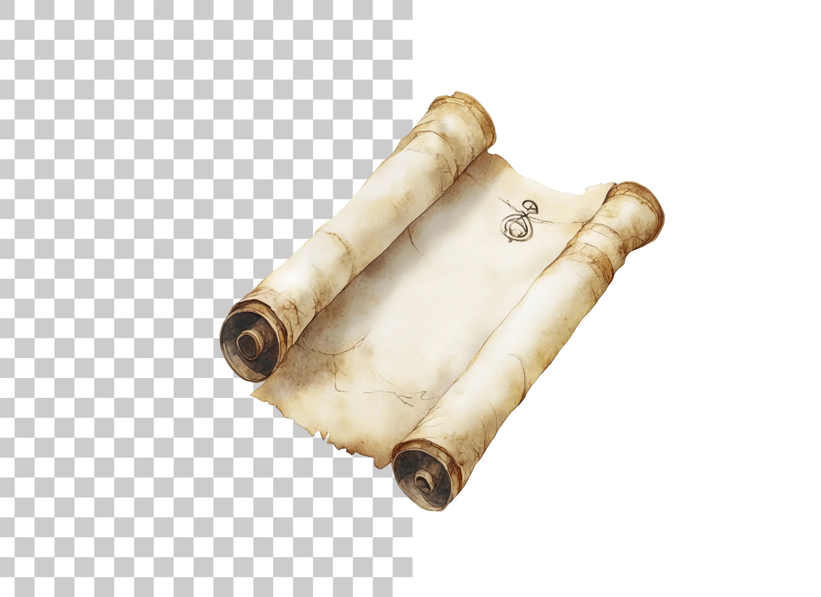 Vintage Scroll Blank Parchment Clipart Bundle
