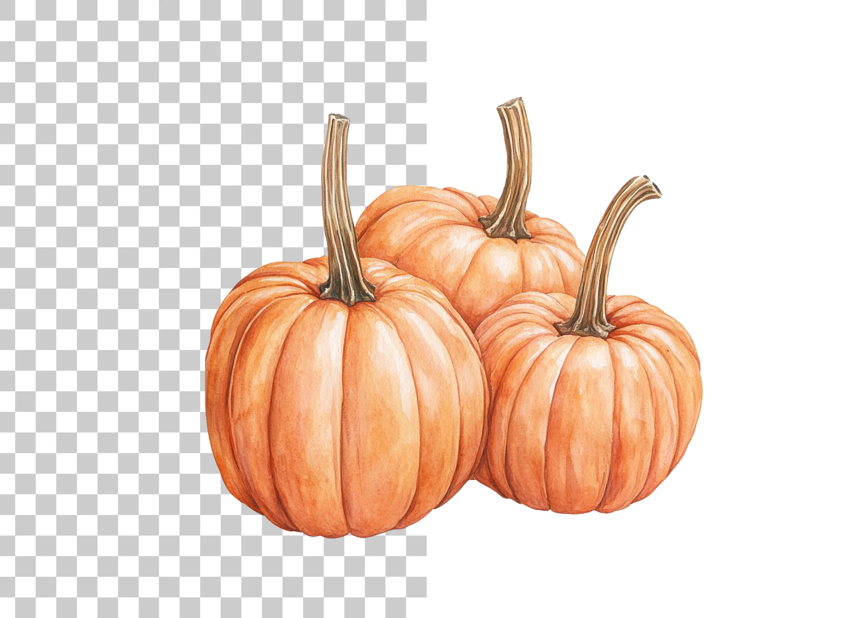 Three Pumpkins Clipart Bundle