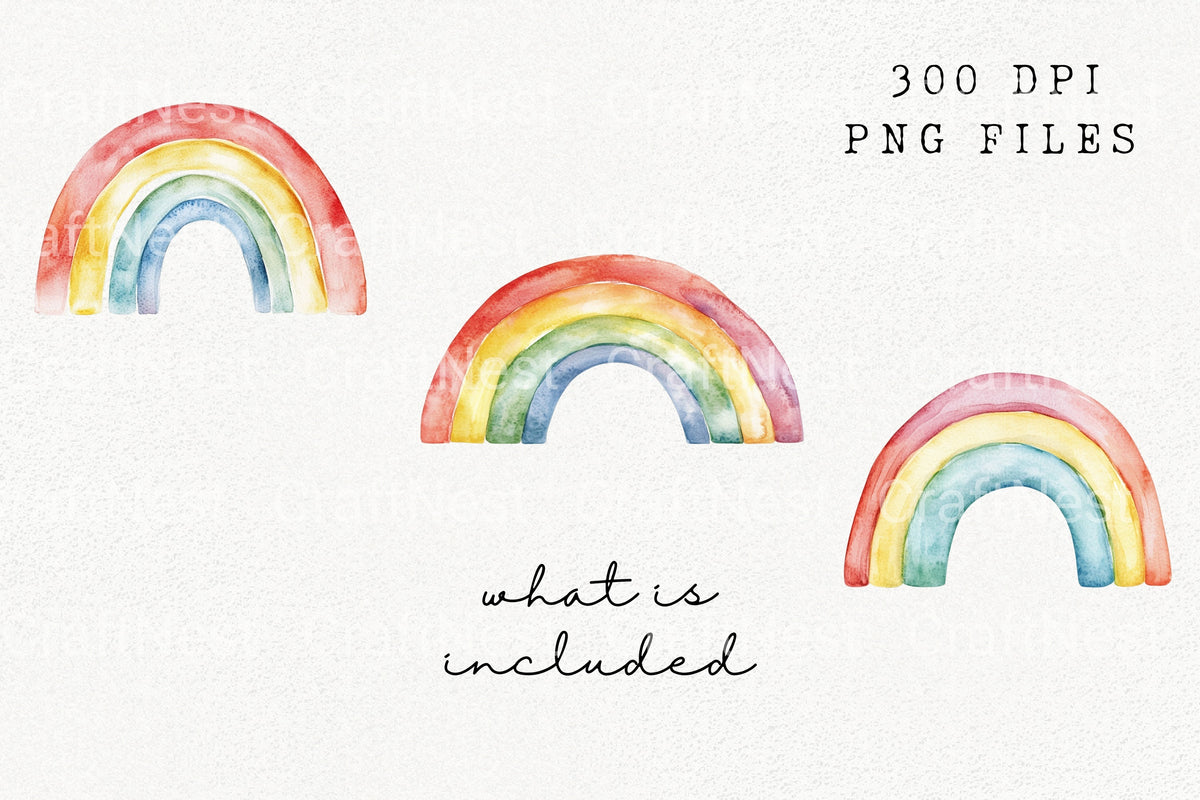 Pastel Rainbow Designs Clipart Bundle