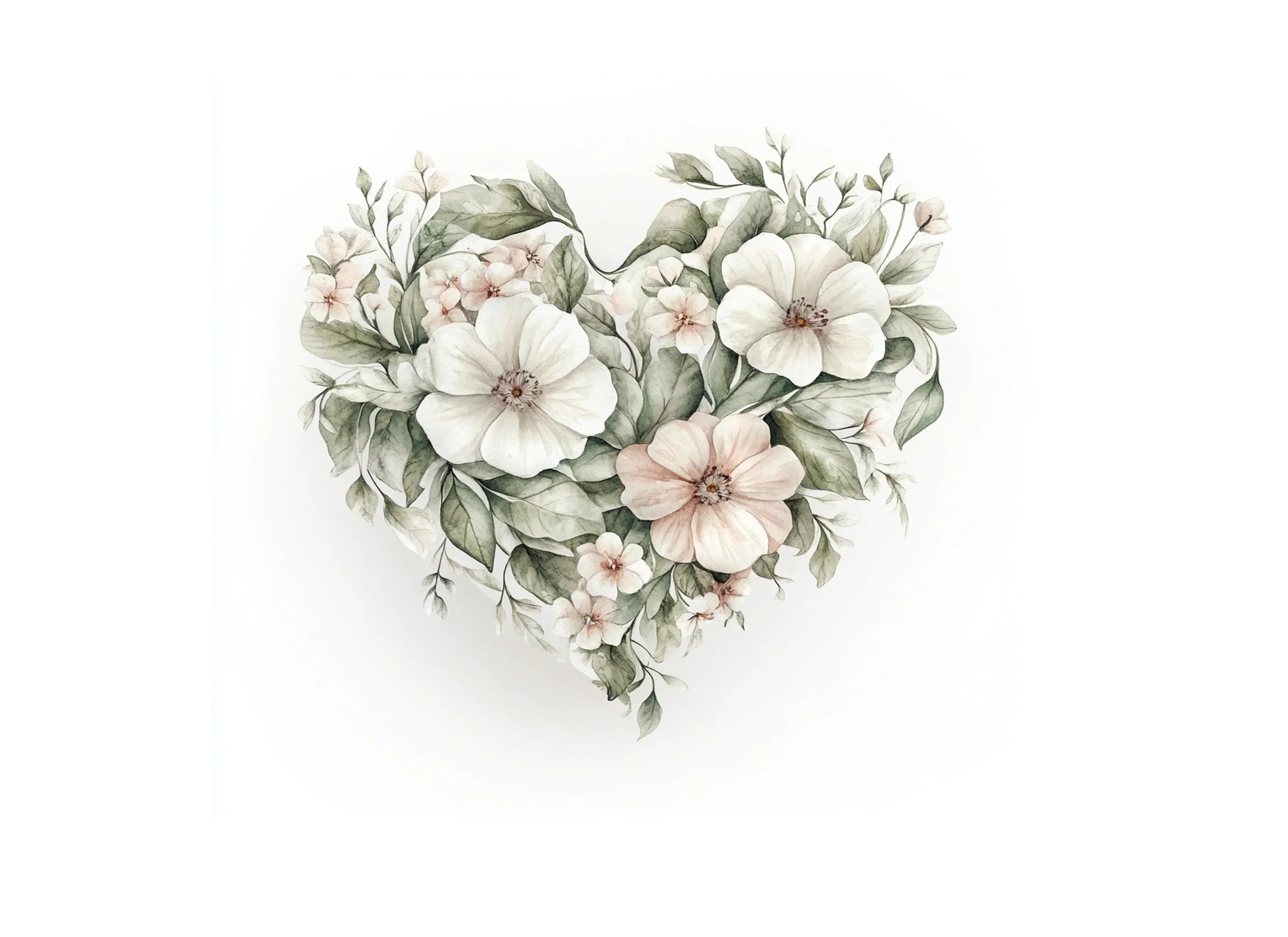 Floral Heart Clipart Bundle