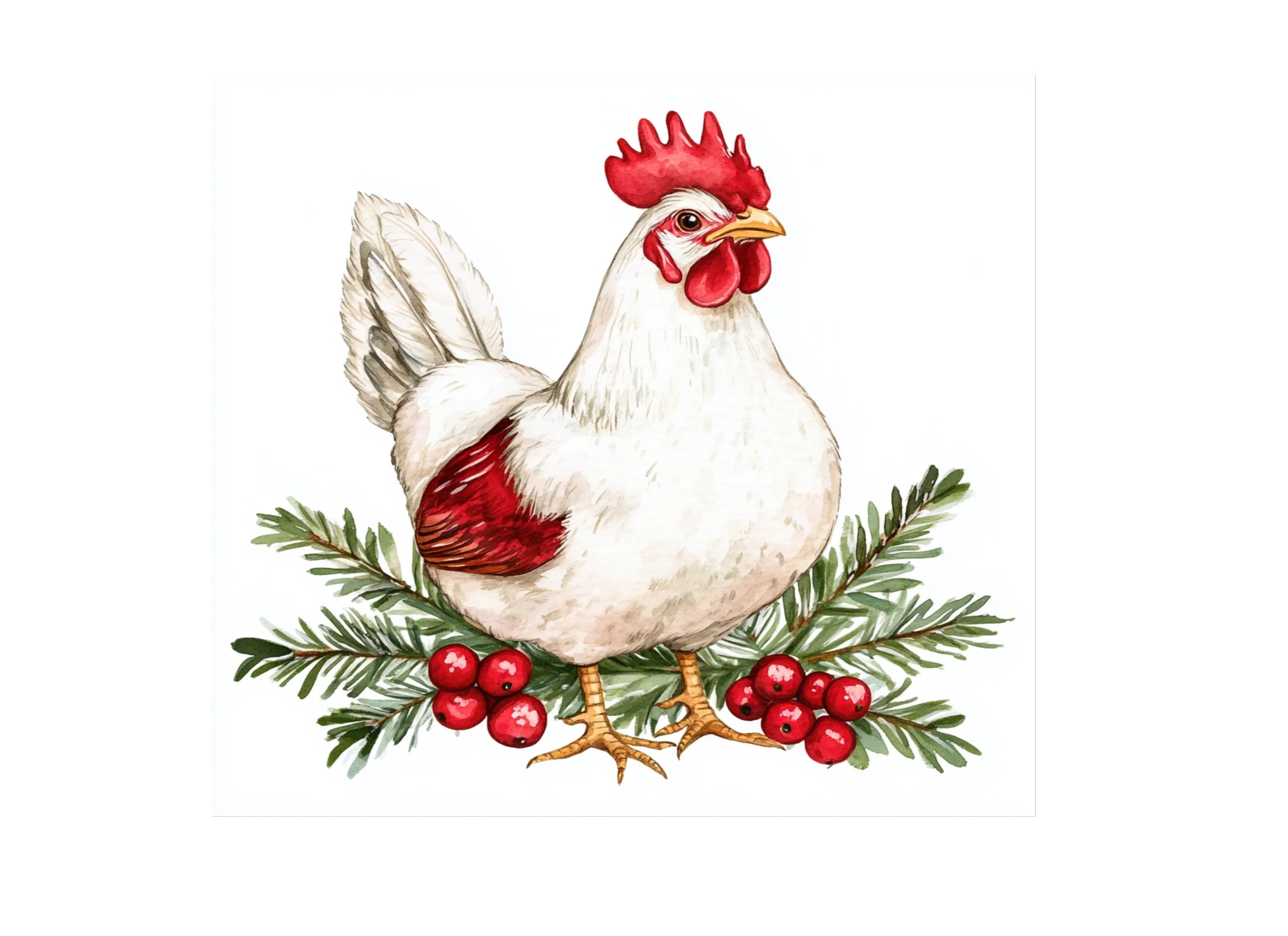 Festive Christmas Chicken Clipart Bundle