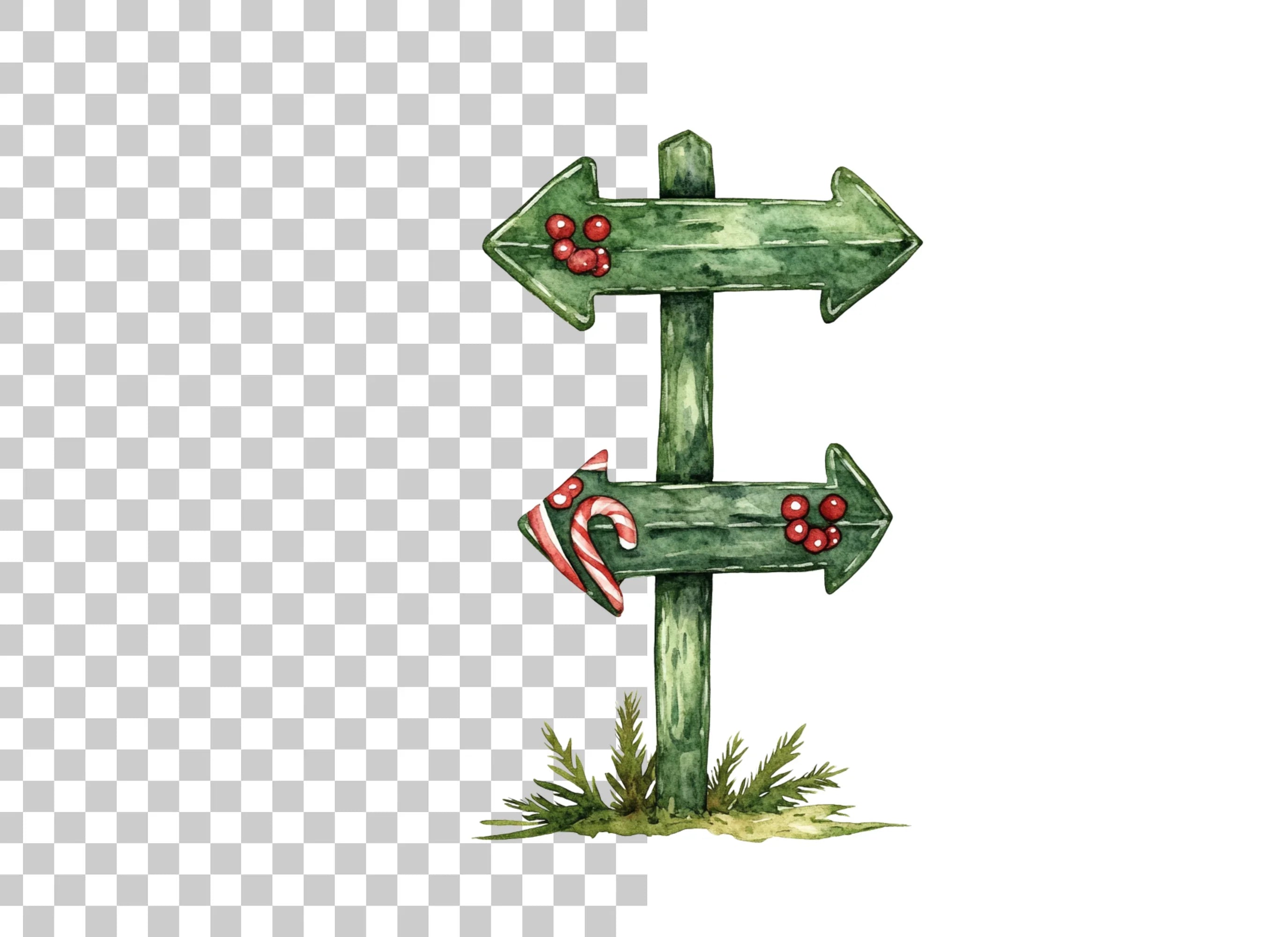 Christmas Direction Sign Clipart Bundle