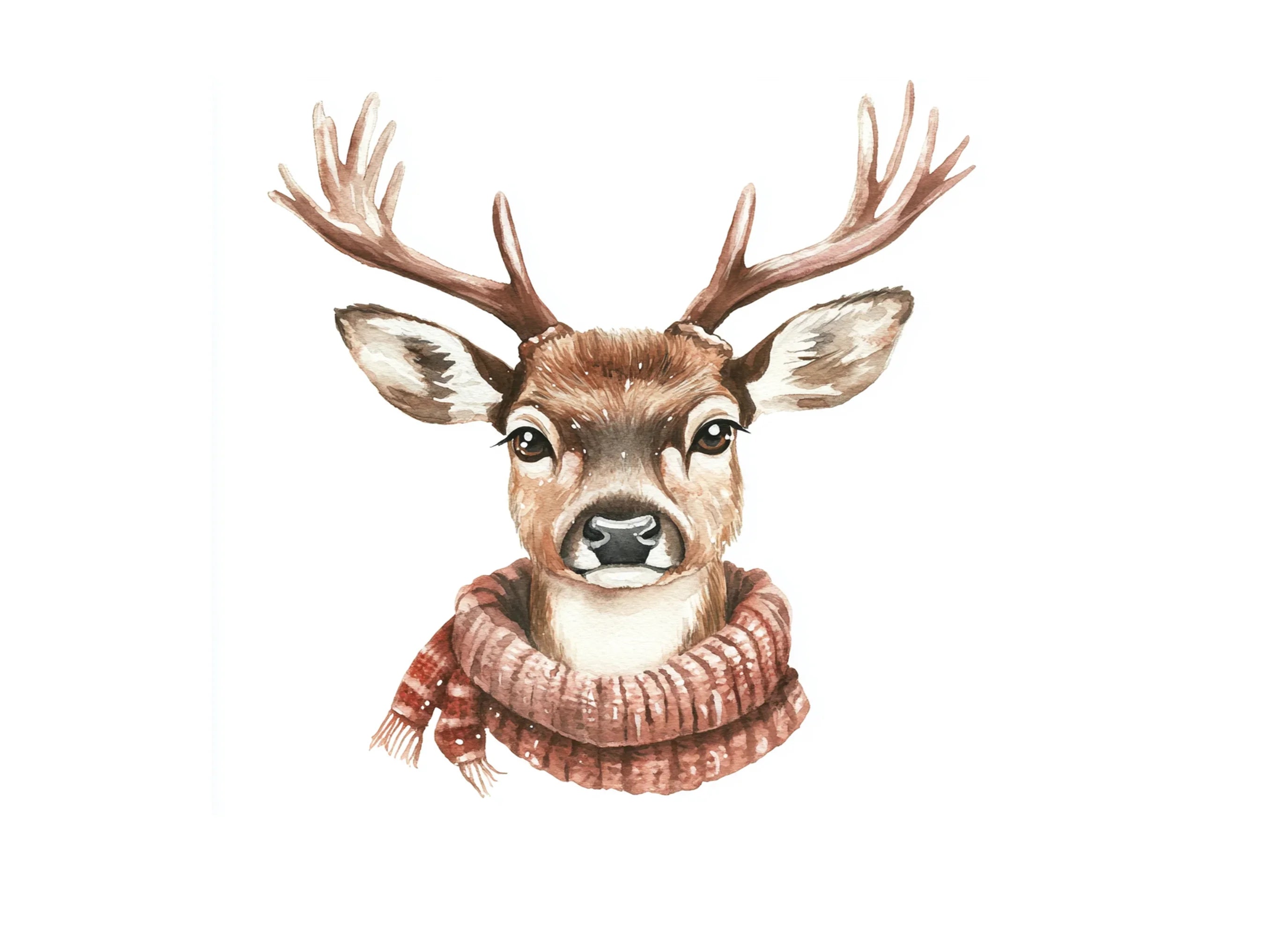 Cute Winter Deer Clipart Bundle