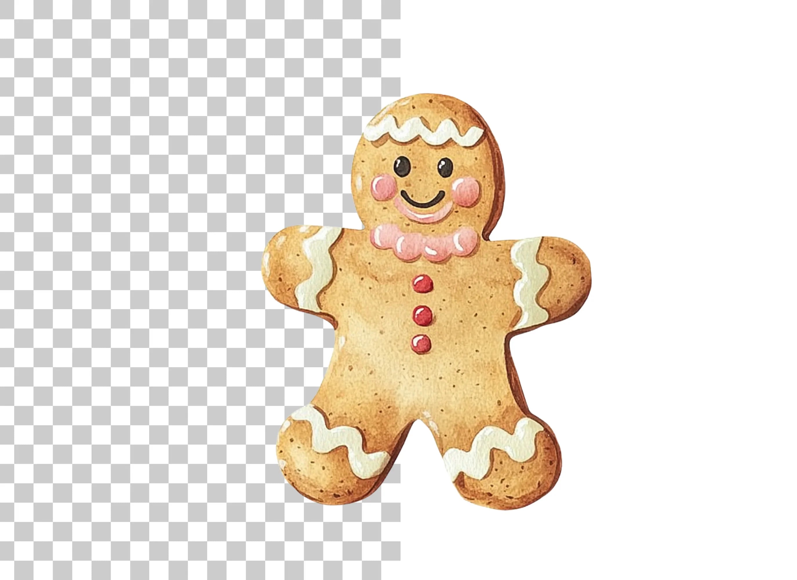 Cute Gingerbread Man and Woman Clipart Bundle