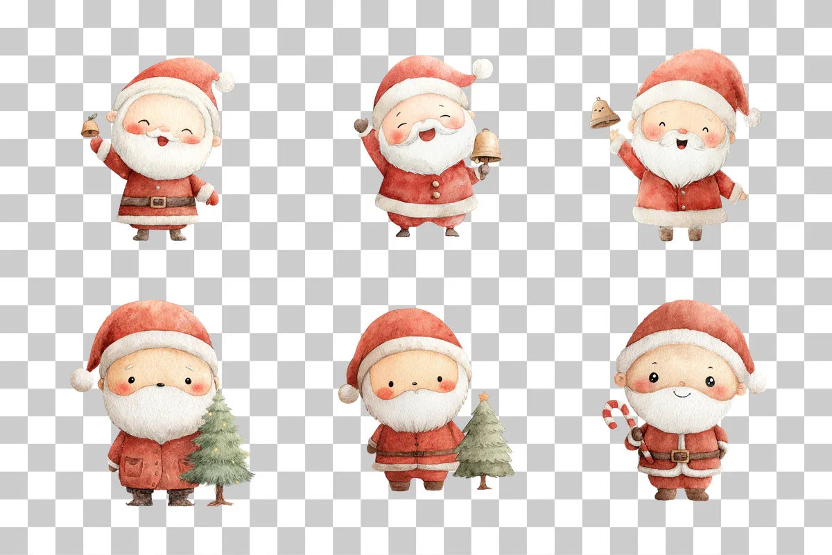 Cute Baby Santa Claus Clipart Bundle - CraftNest - Digital Crafting and Art