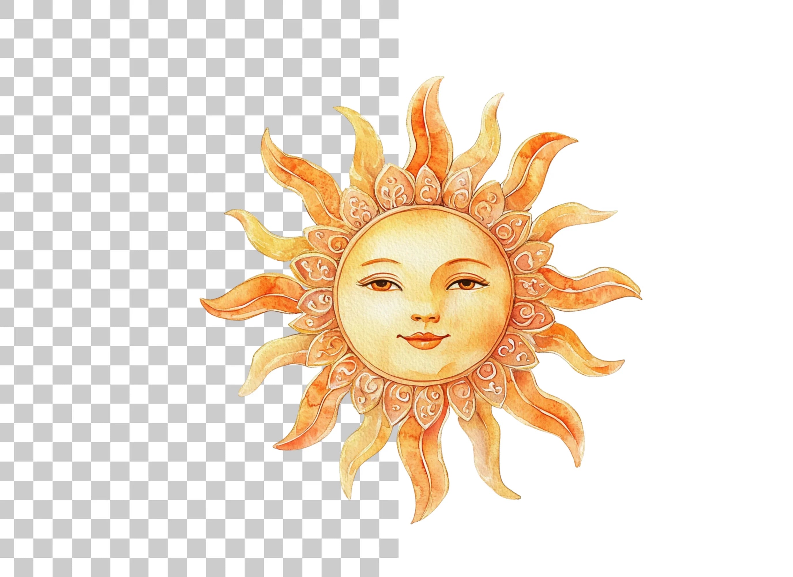 Sun Faces Clipart Bundle