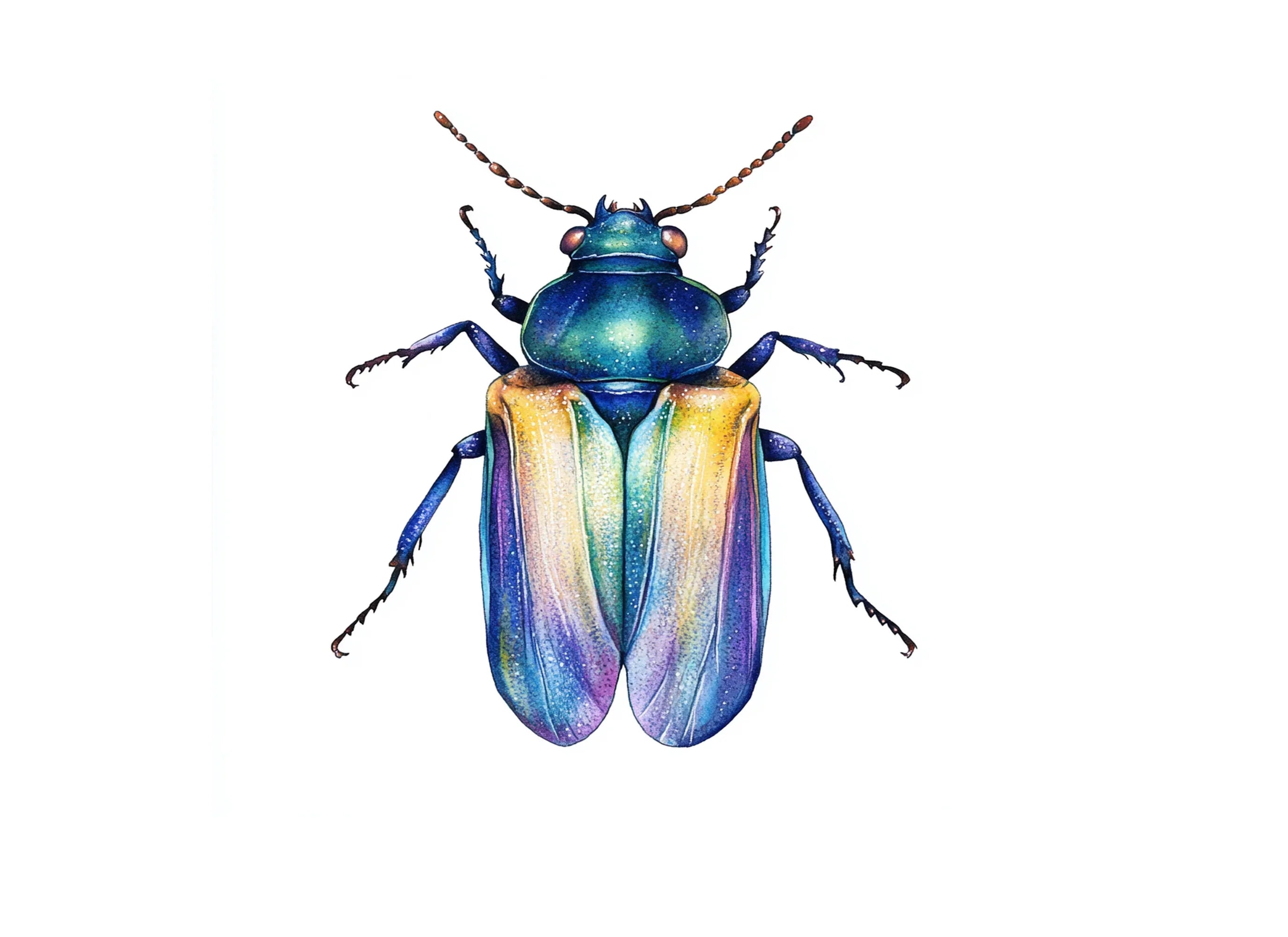 Iridescent Jewel Beetle Clipart Bundle
