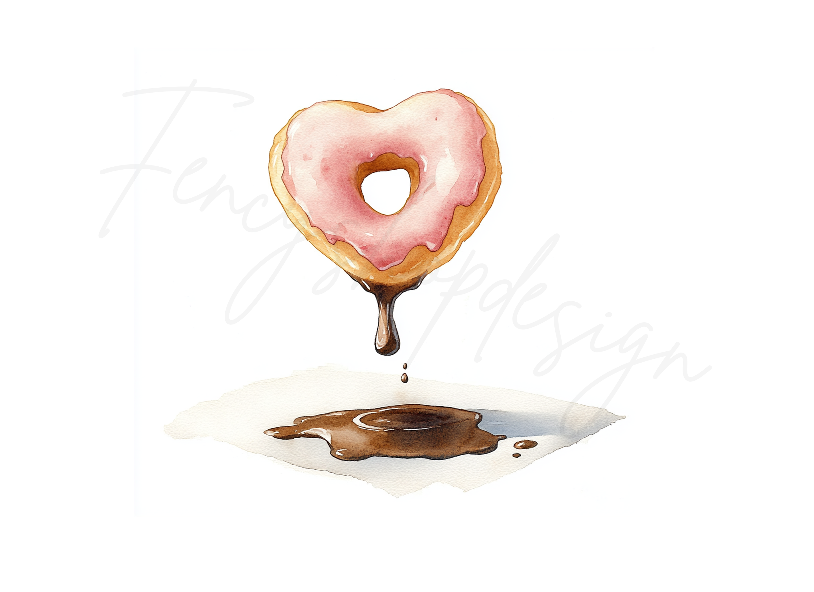 Heart Donut Coffee Splash Clipart Bundle