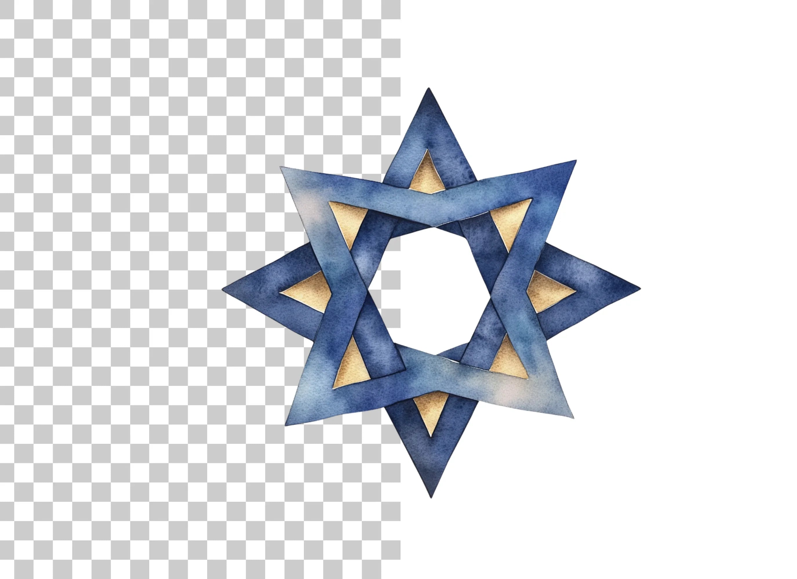 Geometric Blue and Gold Star Clipart Bundle