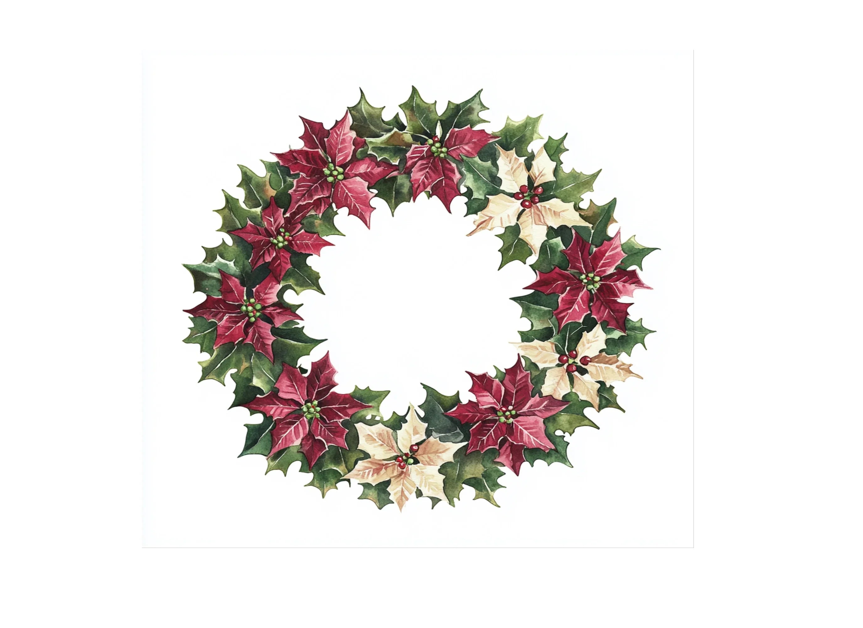 Poinsettia Wreaths Clipart Bundle