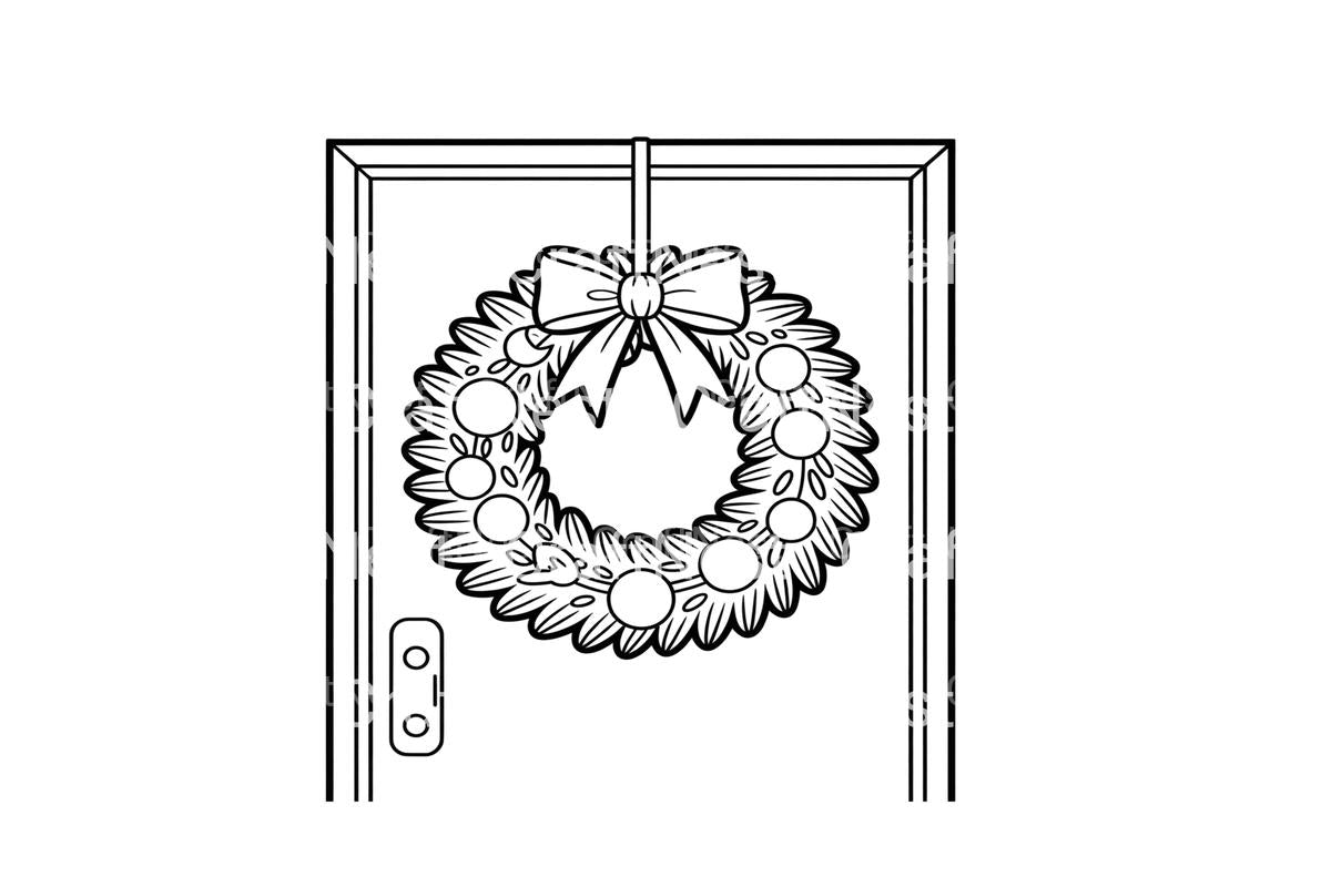 Christmas Wreath Door Coloring Books