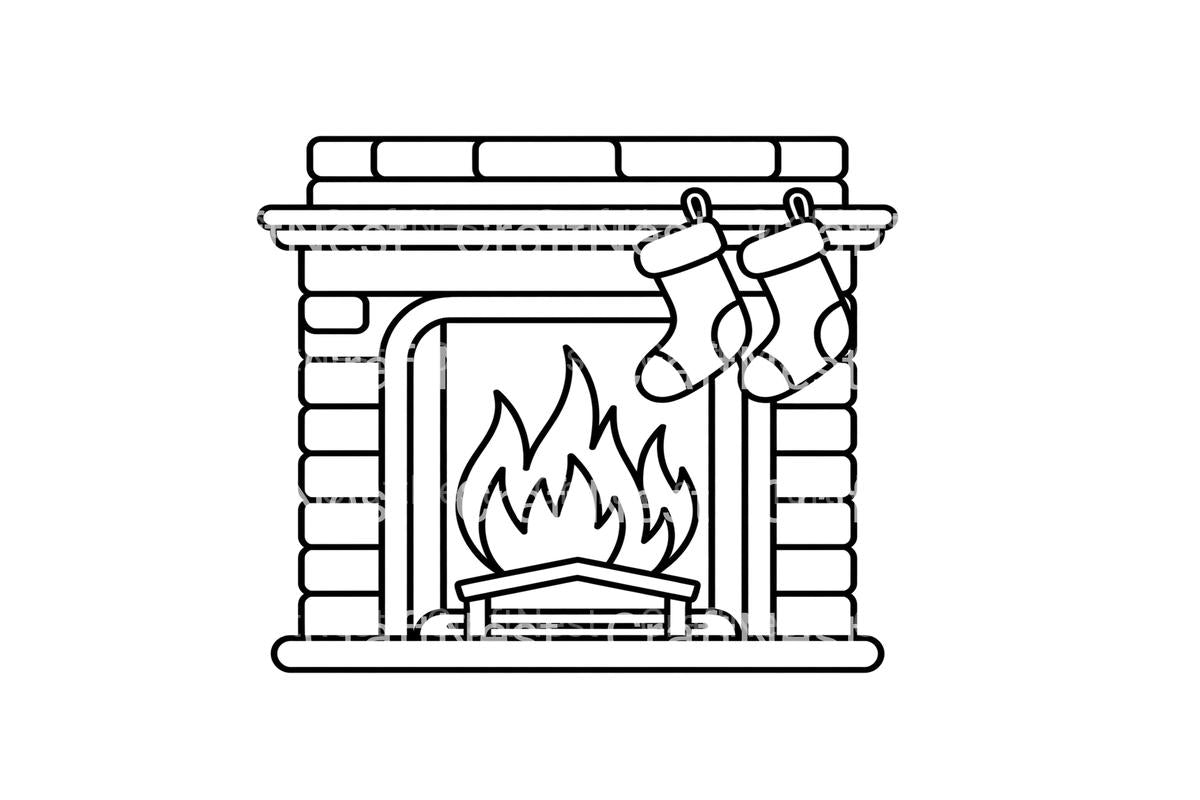 Christmas Fireplace Coloring Books