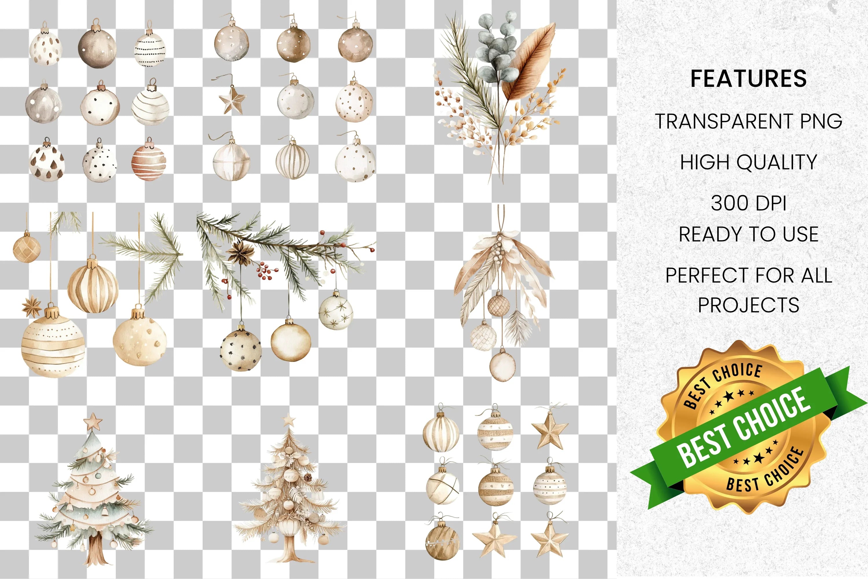 Rustic Christmas Clipart Bundle