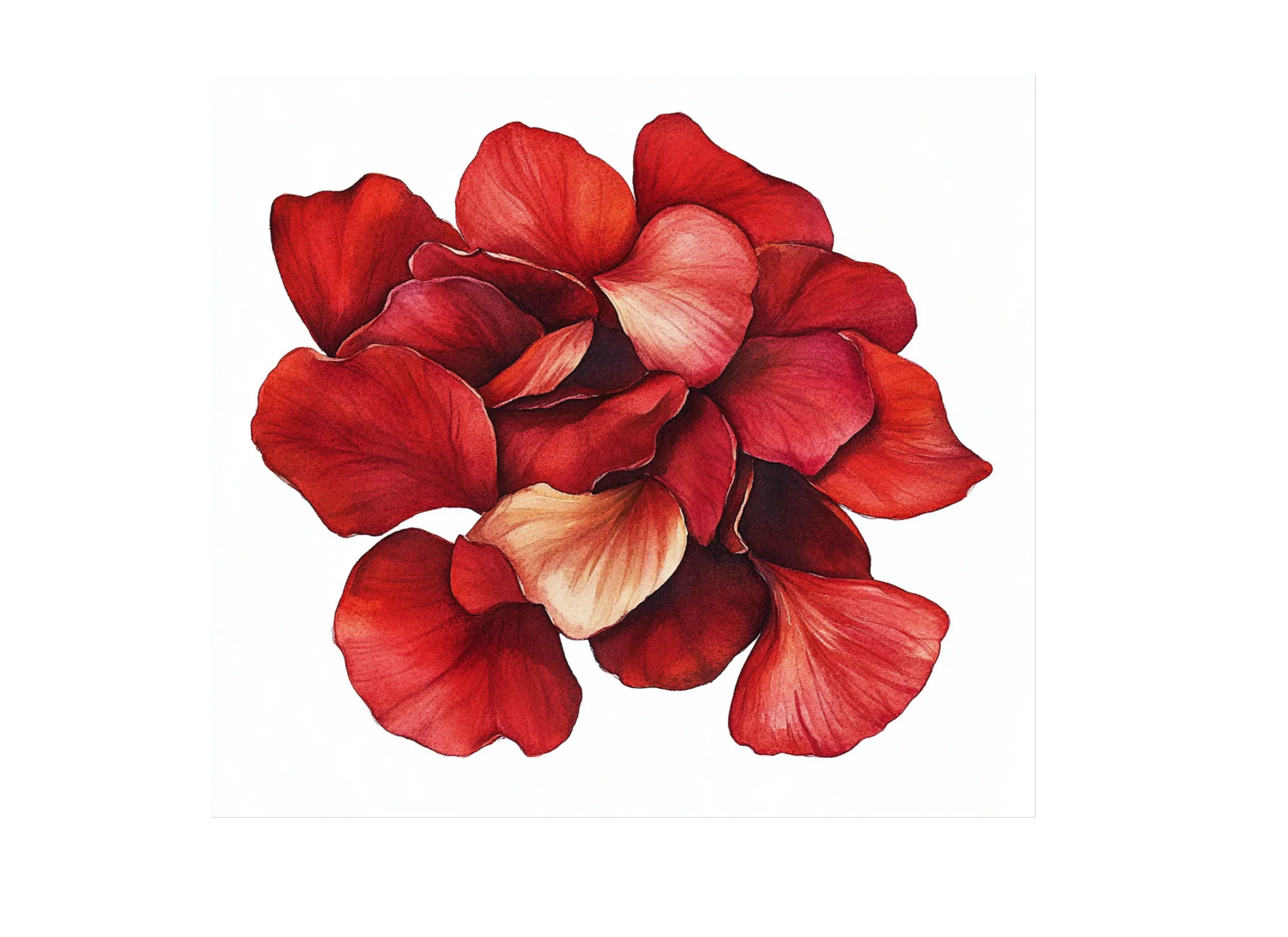 Vibrant Red Flower Petals Clipart Bundle
