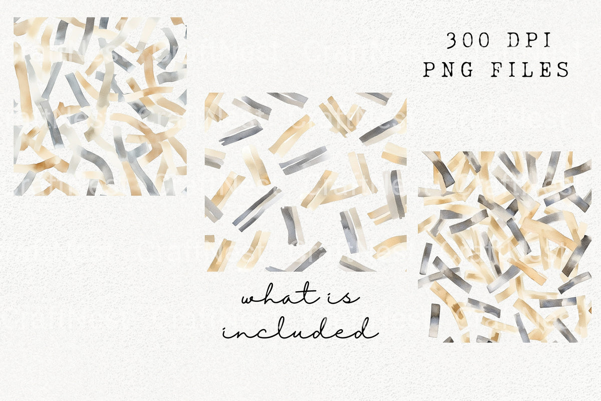 Abstract Strokes Designs Clipart Bundle
