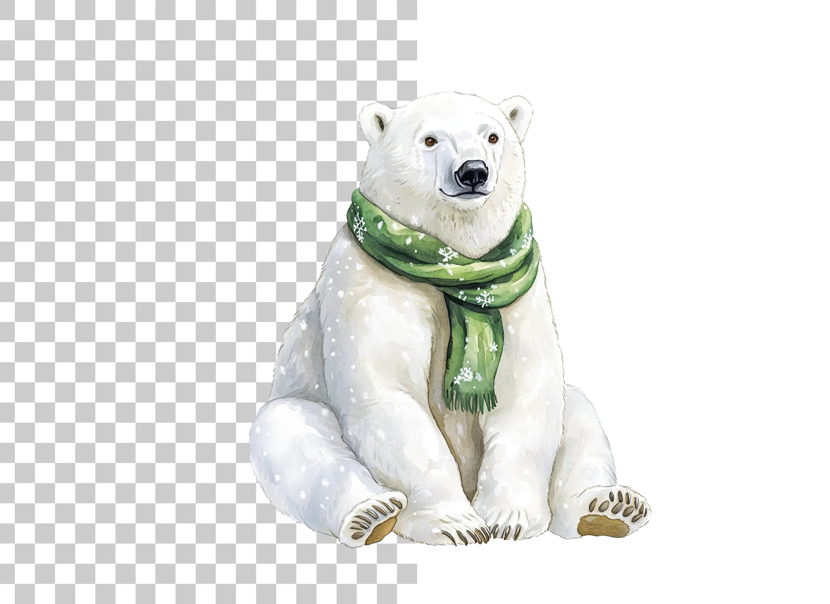 Cute Winter Polar Bear Clipart Bundle