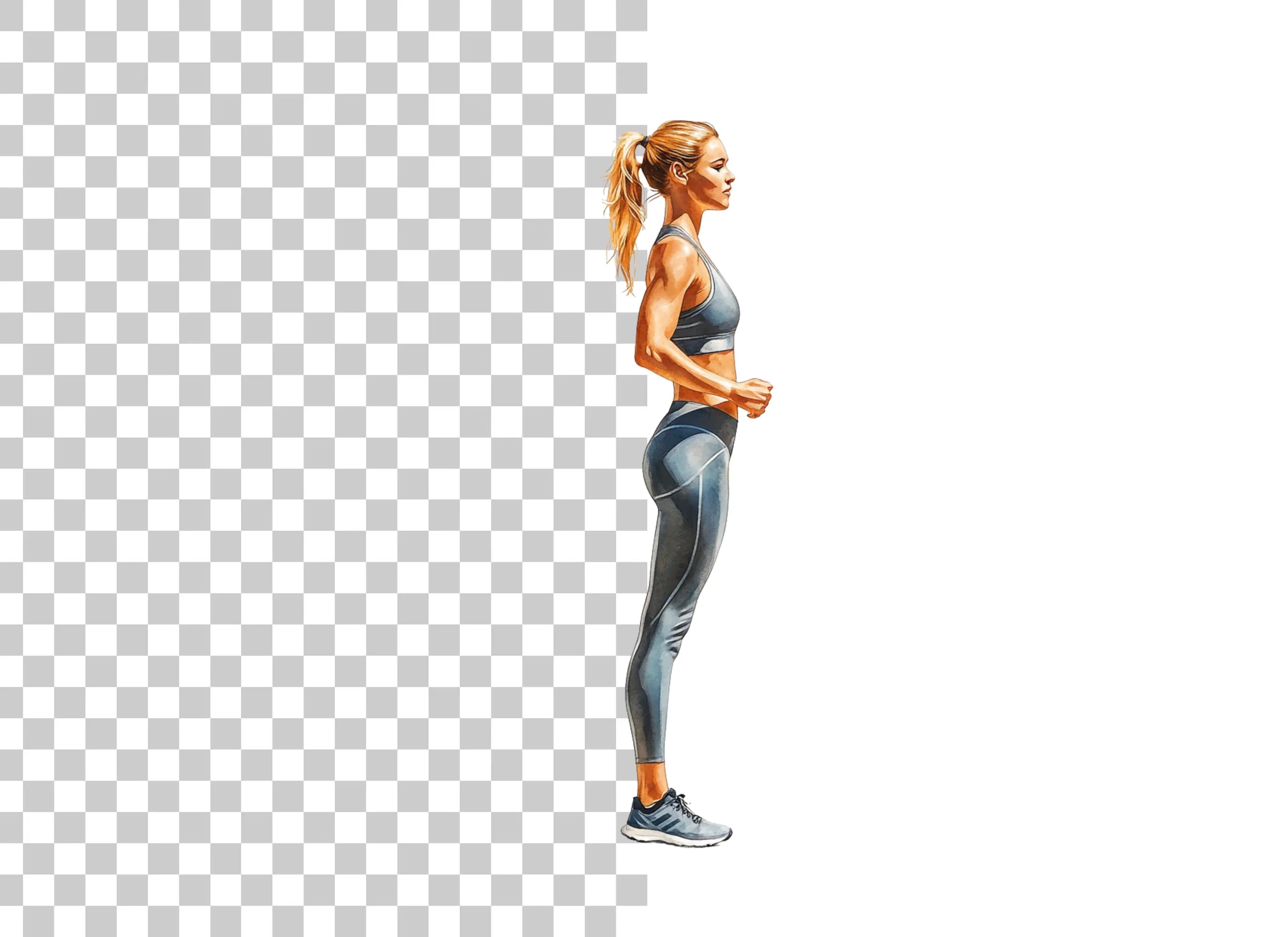 Sporty Woman Standing Clipart Bundle