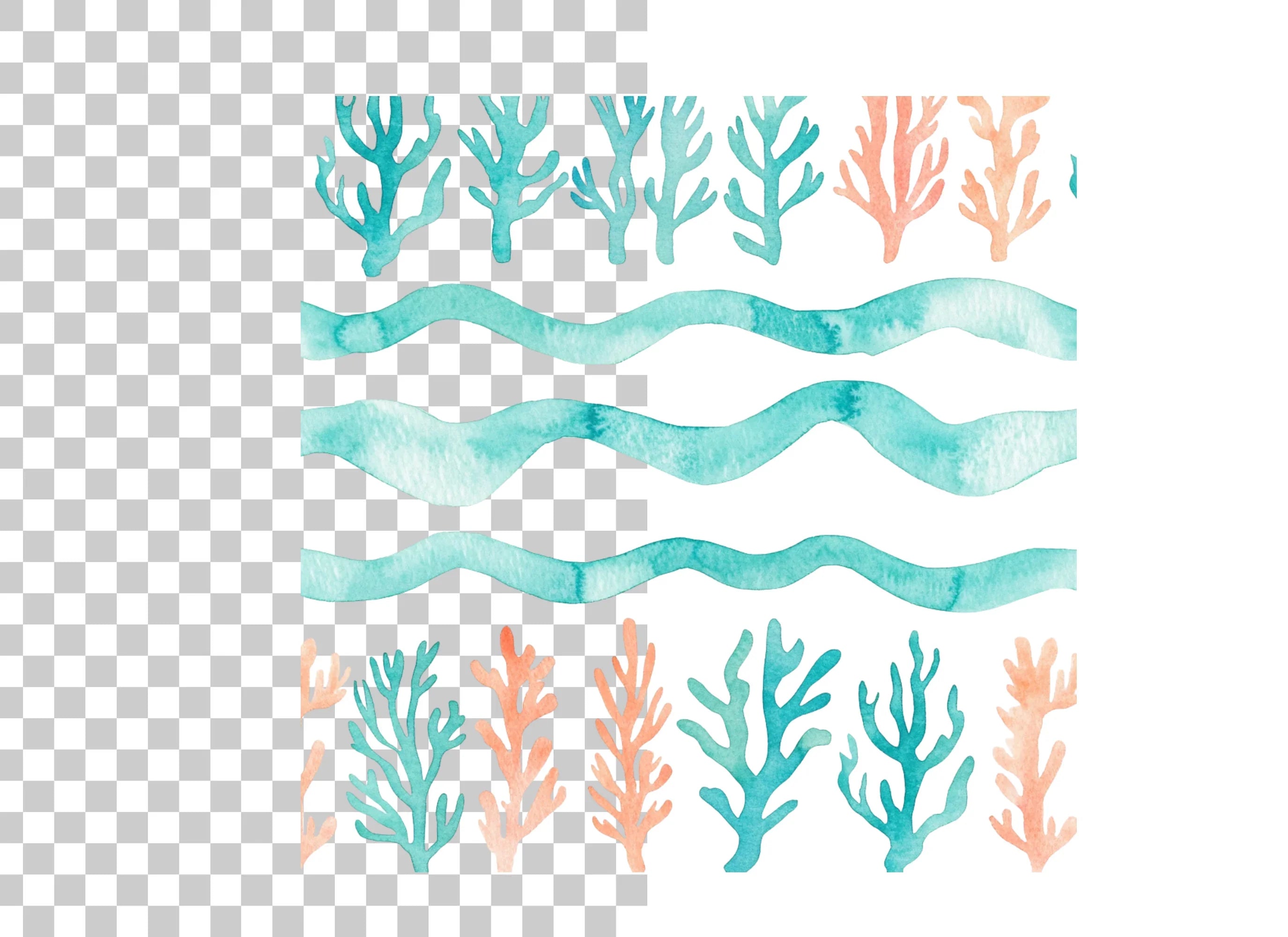 Coral Reef Pattern Clipart Bundle