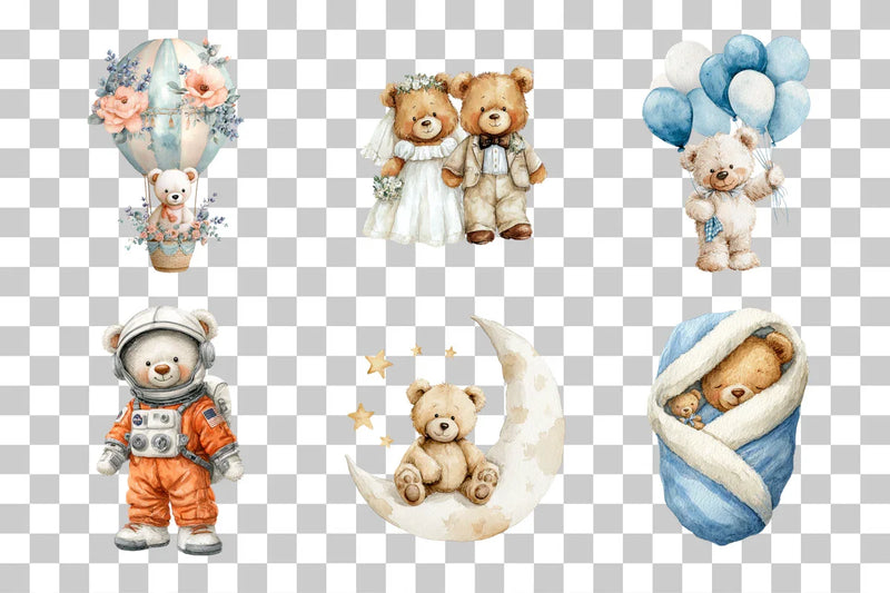 Teddy Bear Clipart Bundle Collection - CraftNest - Digital Crafting and Art