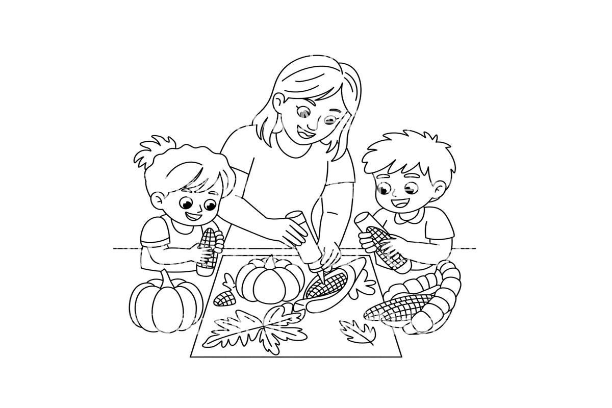 Harvest Festival Thanksgiving Coloring Books