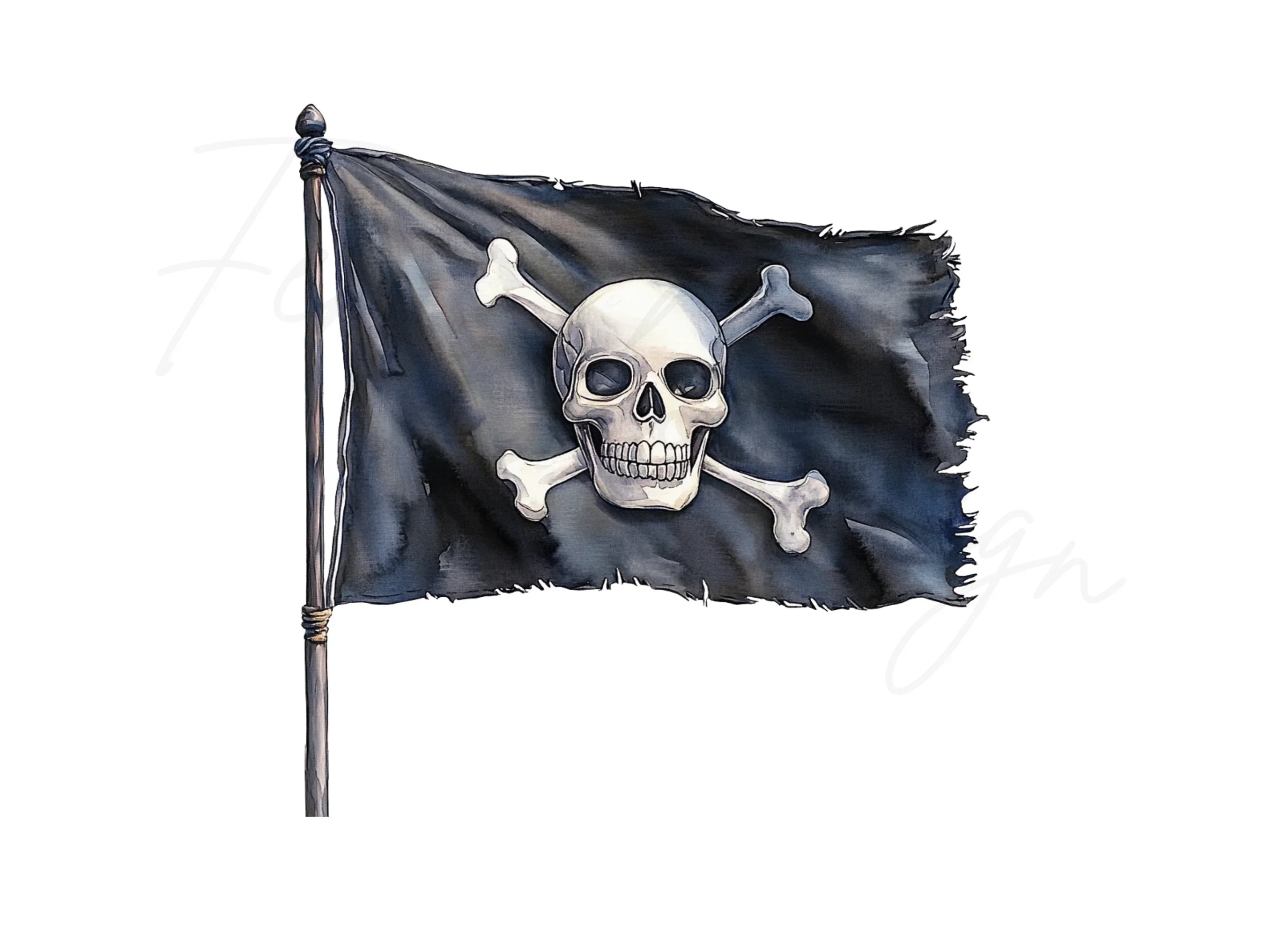 Distressed Pirate Flag Clipart Bundle