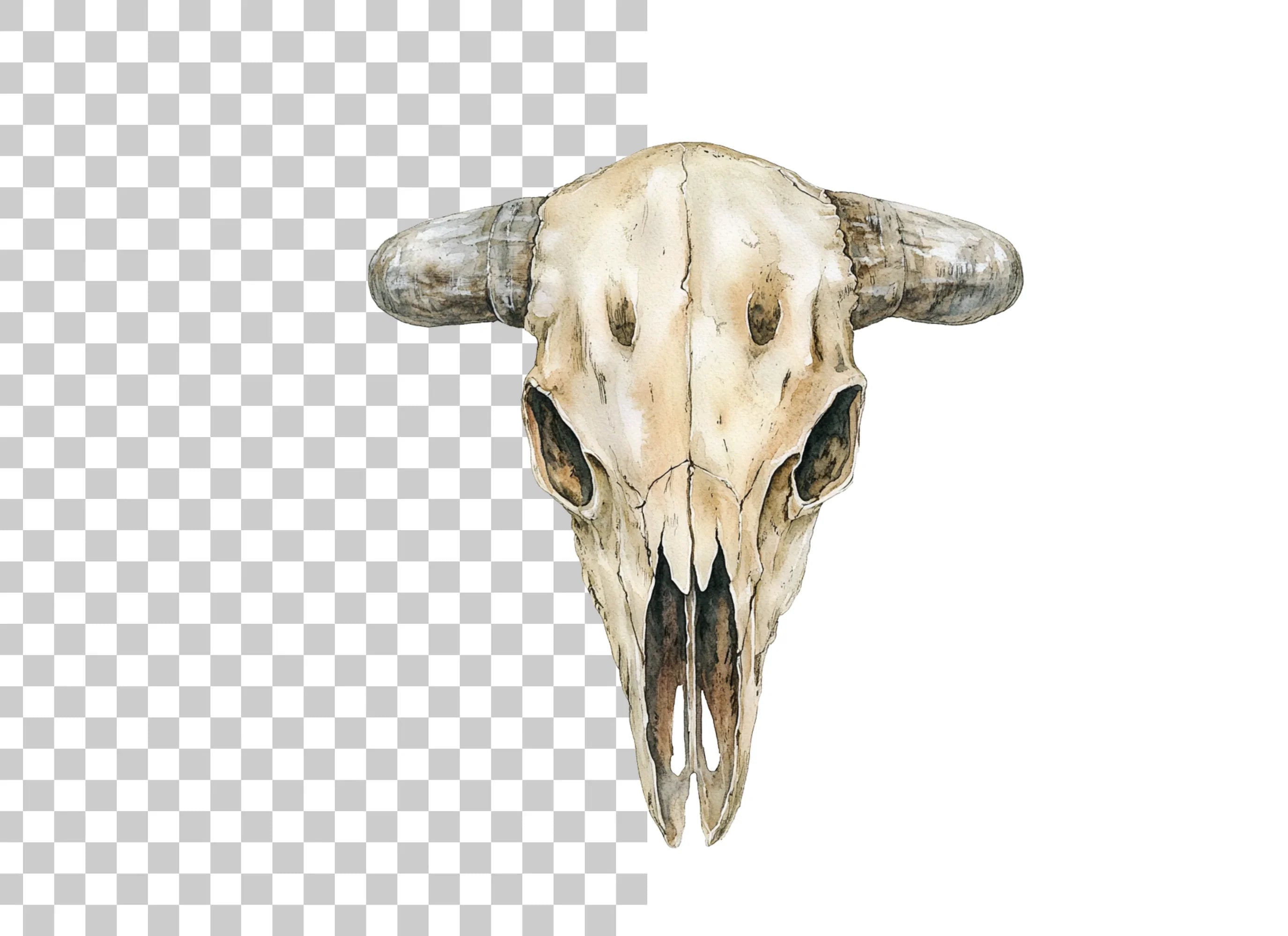 Rustic Cow Skull Graphics Clipart Bundle