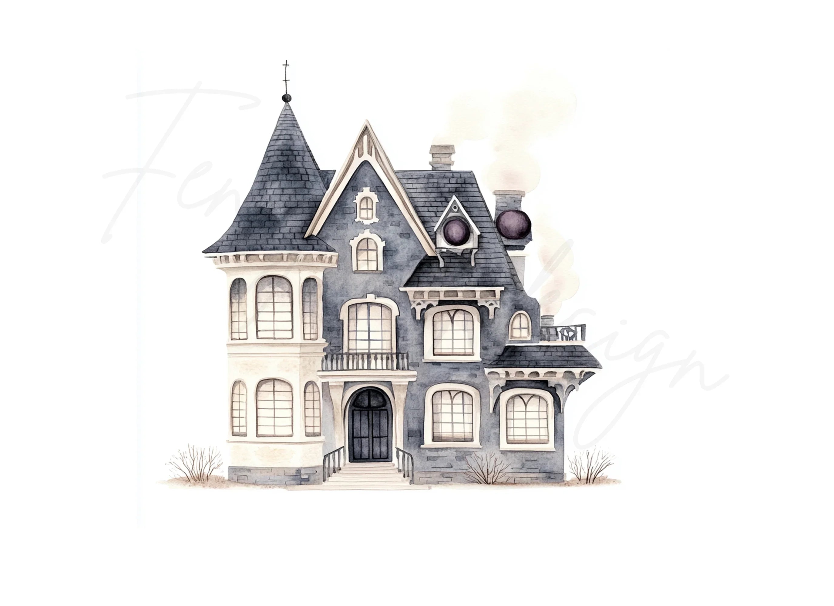 Spooky Haunted House Clipart Bundle