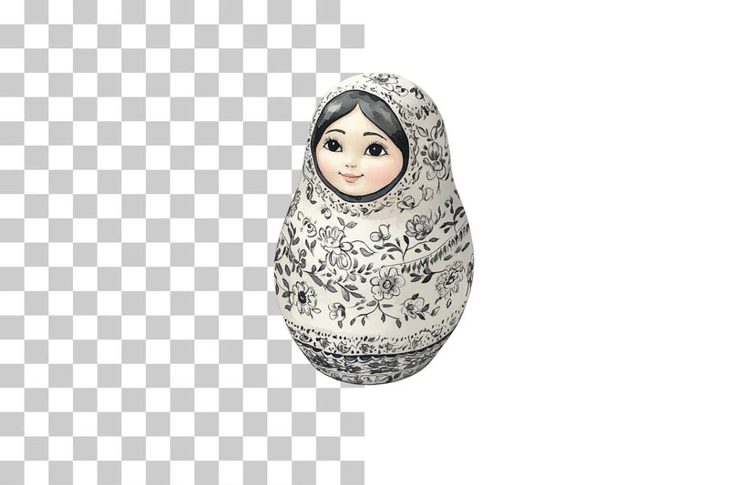 Black and White Matryoshka Doll Clipart Bundle - CraftNest - Digital Crafting and Art
