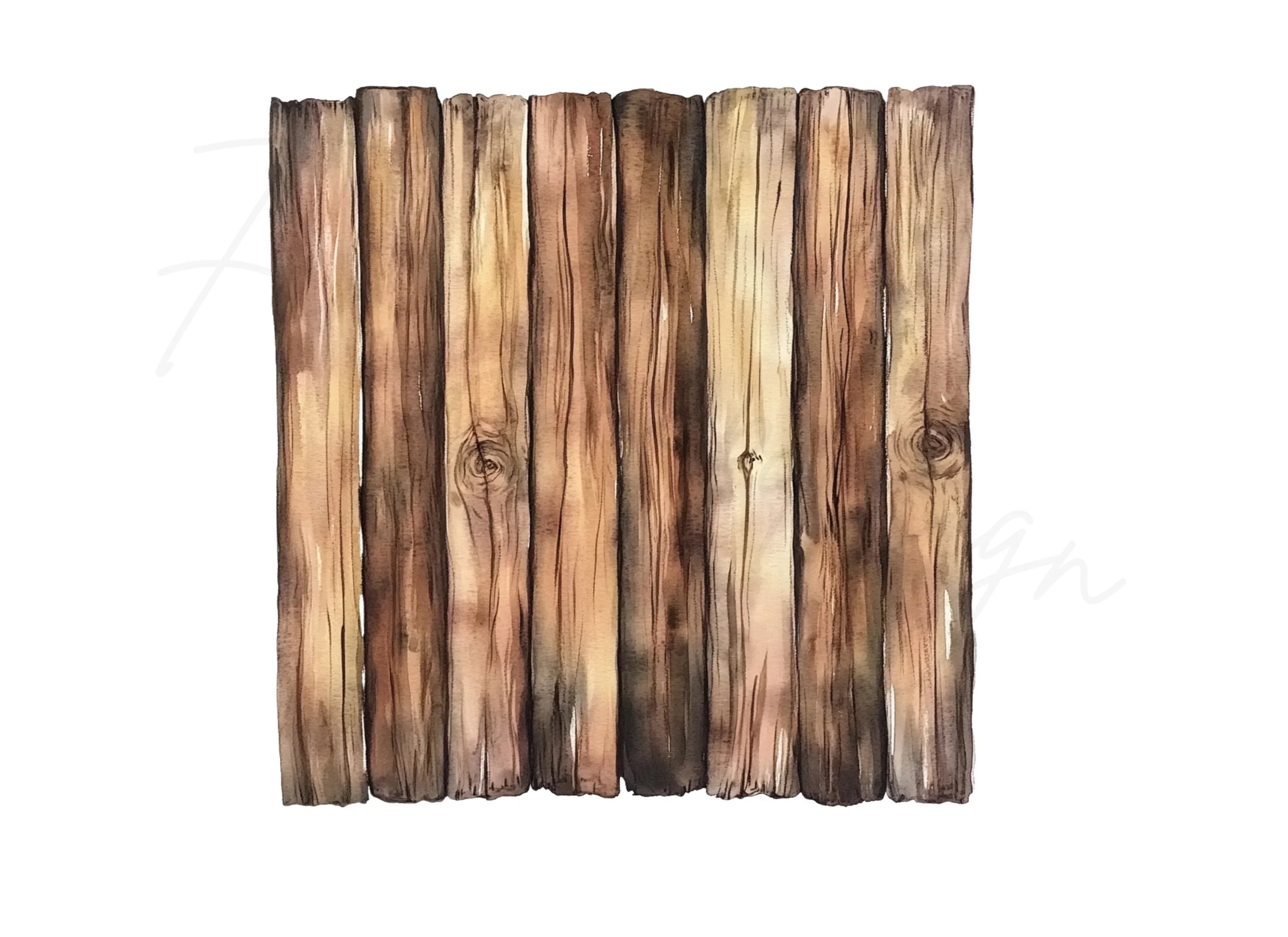 Wooden Fence Backgrounds Clipart Bundle