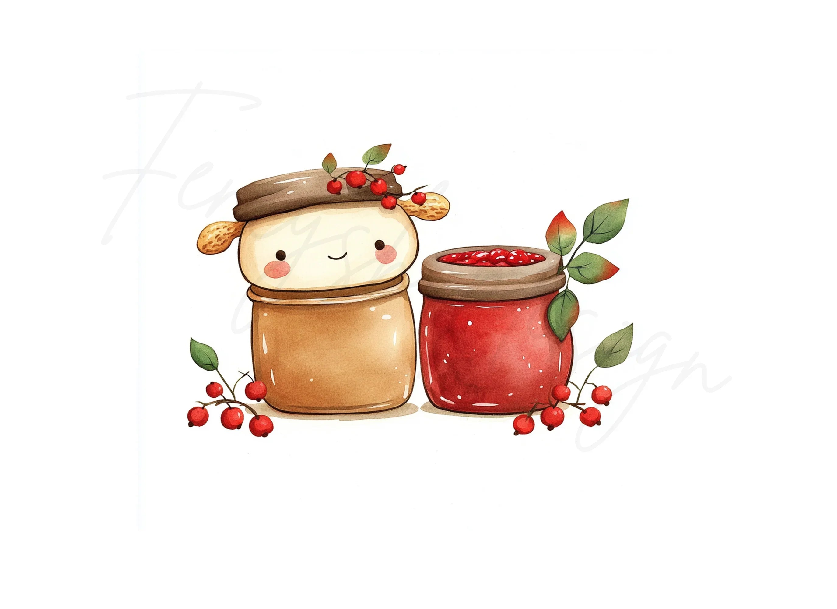 Cute Kawaii Peanut Butter Jelly Clipart Bundle