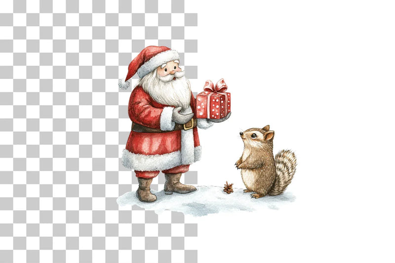 Santa Claus Christmas Animals Clipart Bundle - CraftNest - Digital Crafting and Art