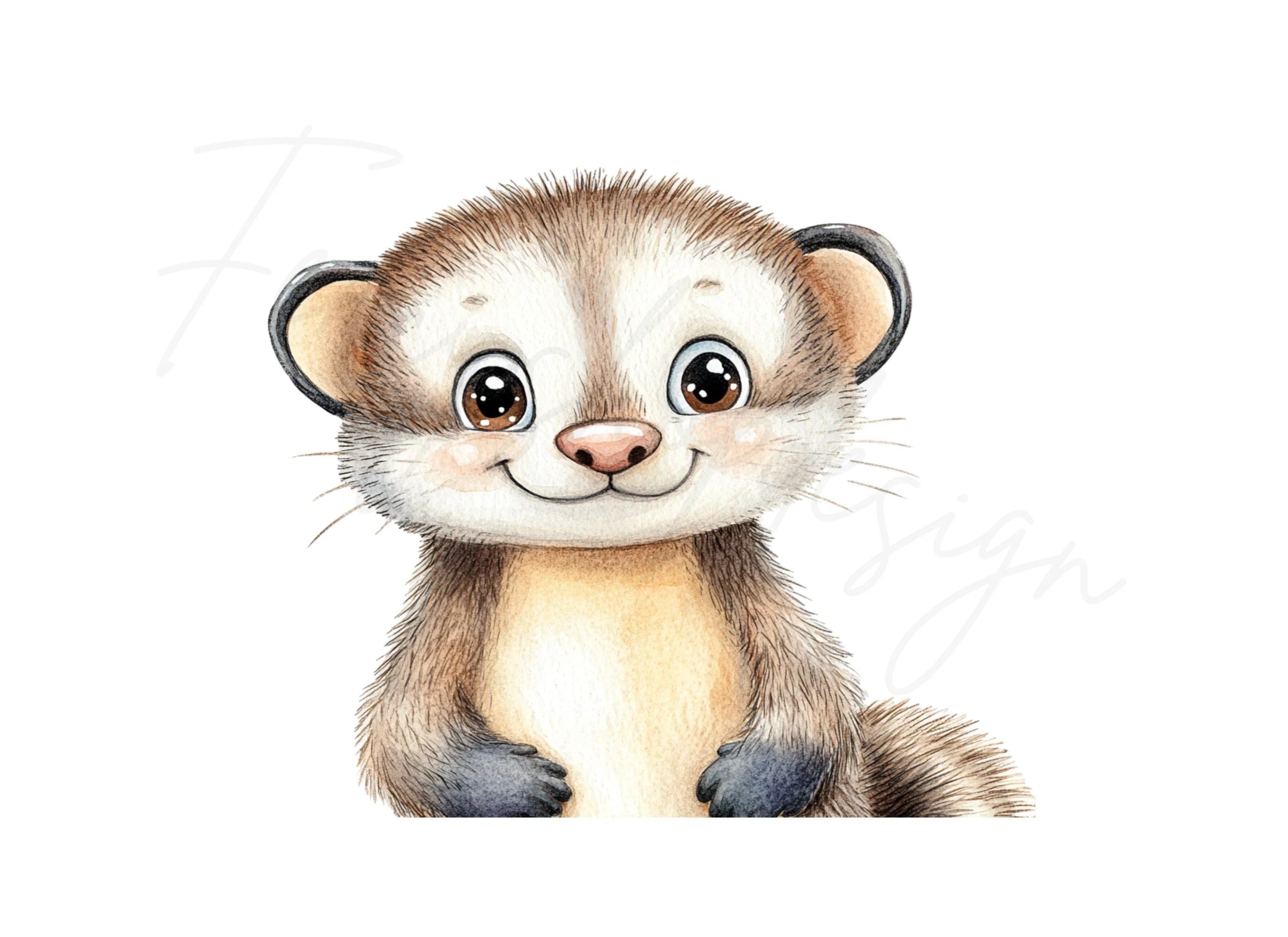 Cute Ferret Clipart Bundle
