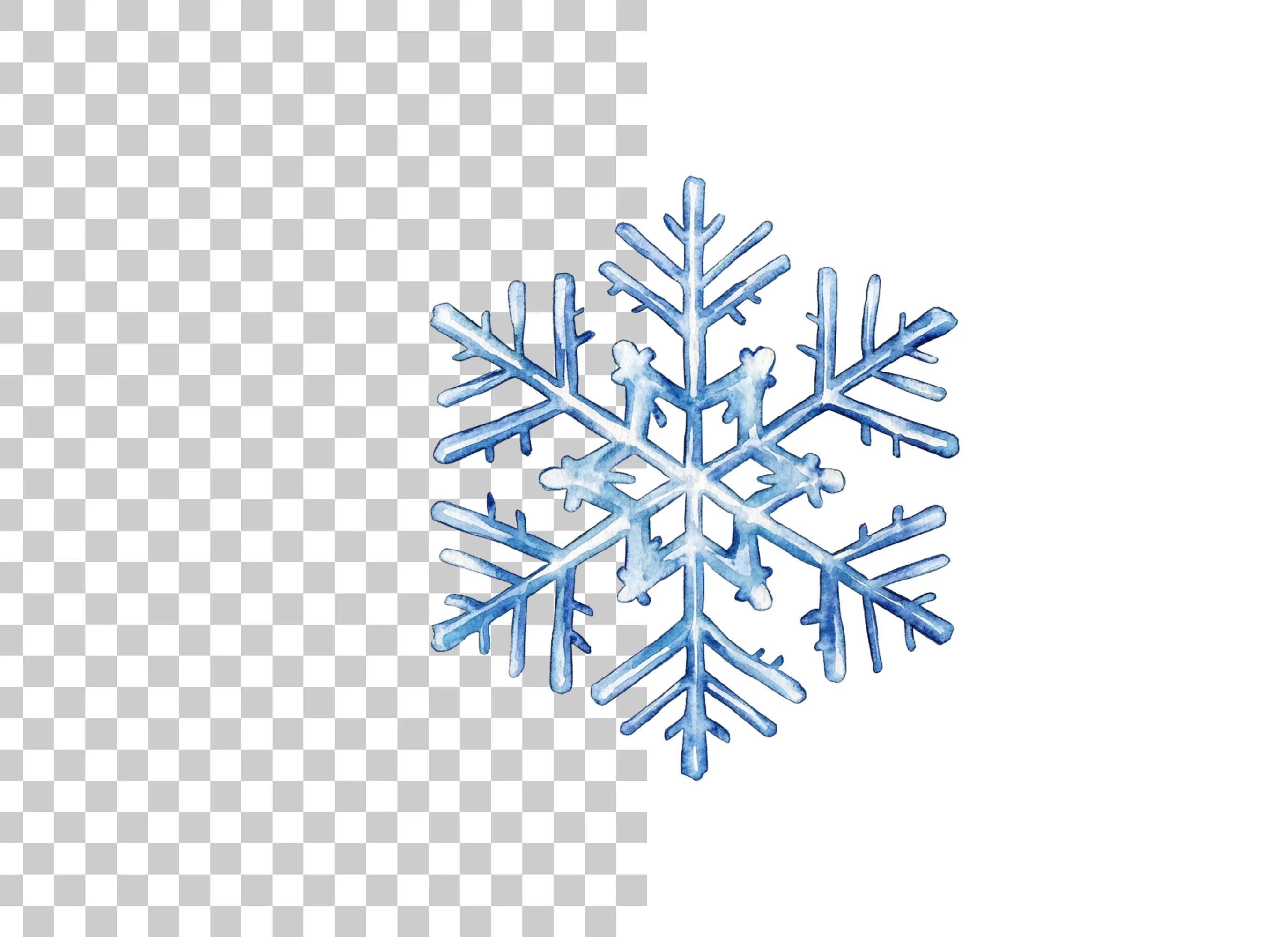 Deep Blue Snowflake Clipart Bundle