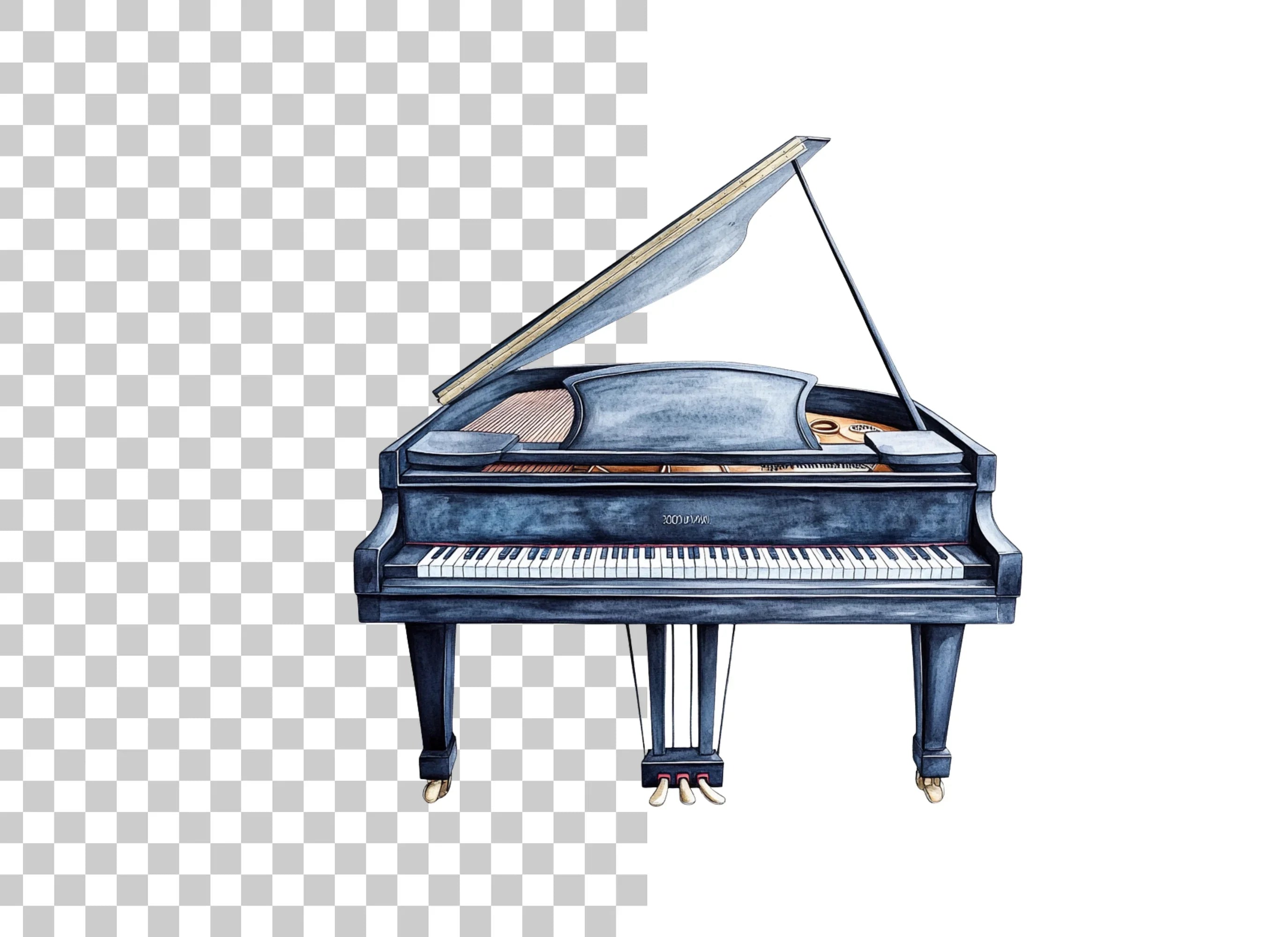 Elegant Grand Piano Clipart Bundle