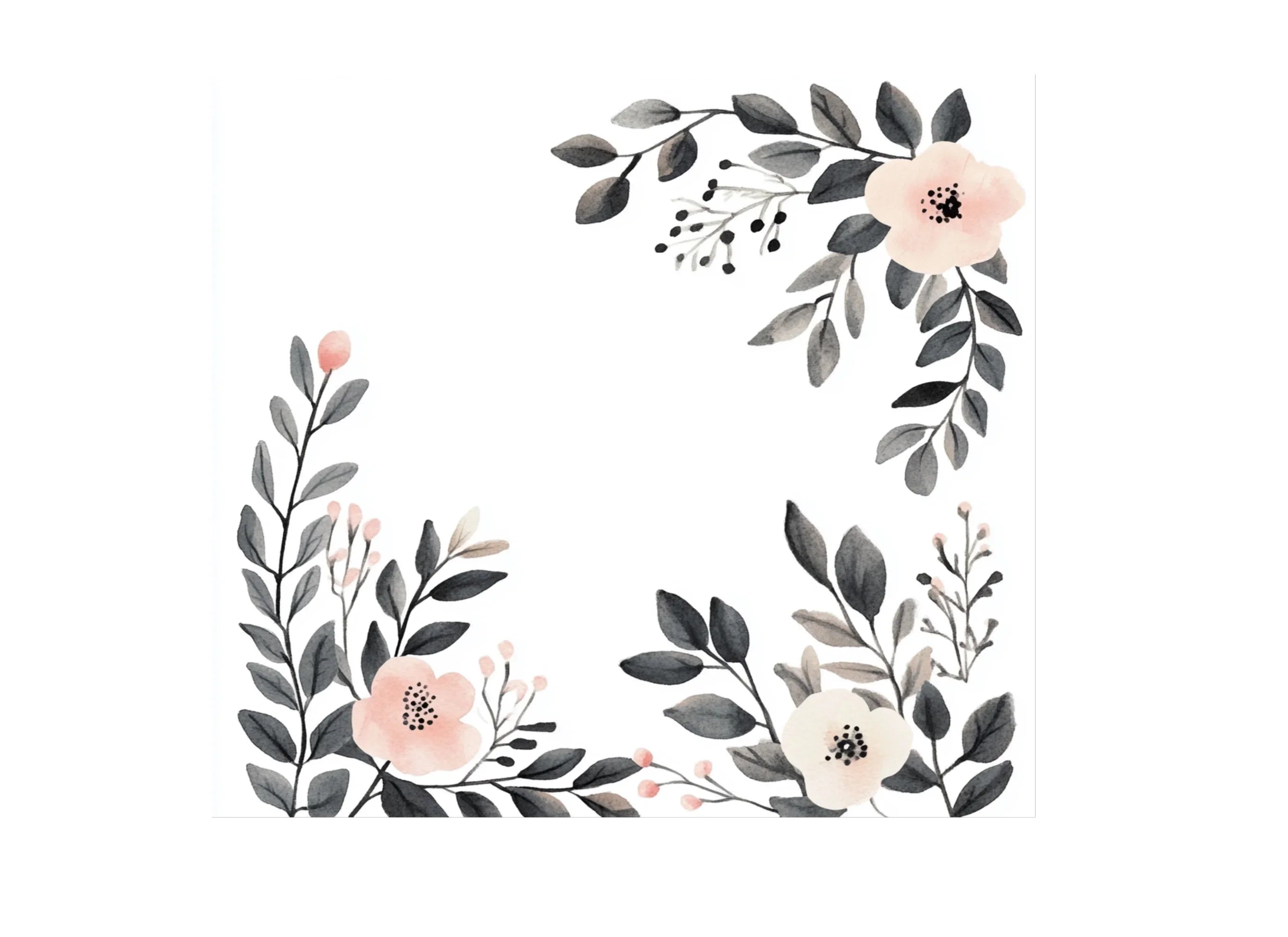 Elegant Floral Corners Clipart Bundle