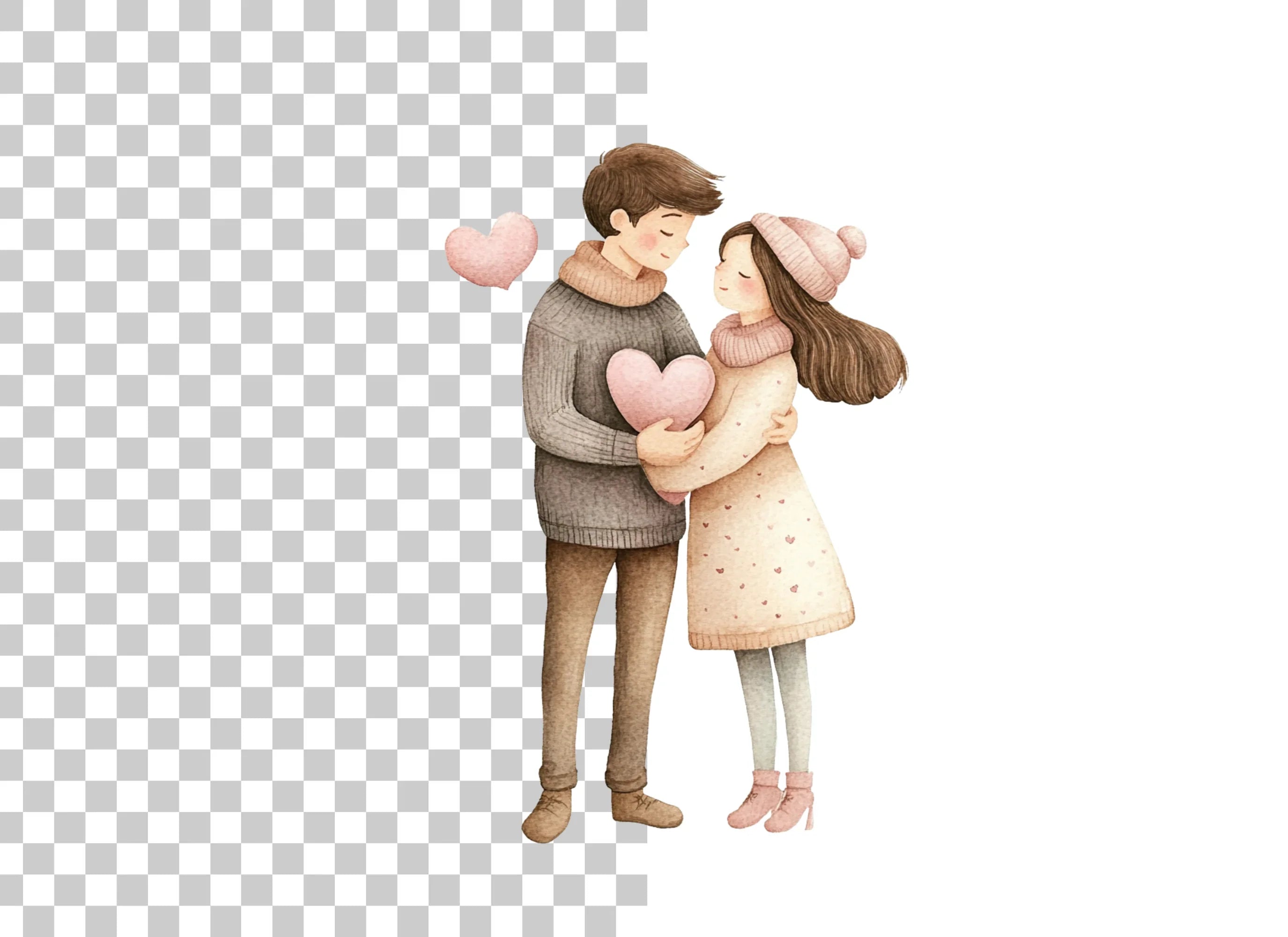 Cute Couple in Love Clipart Bundle