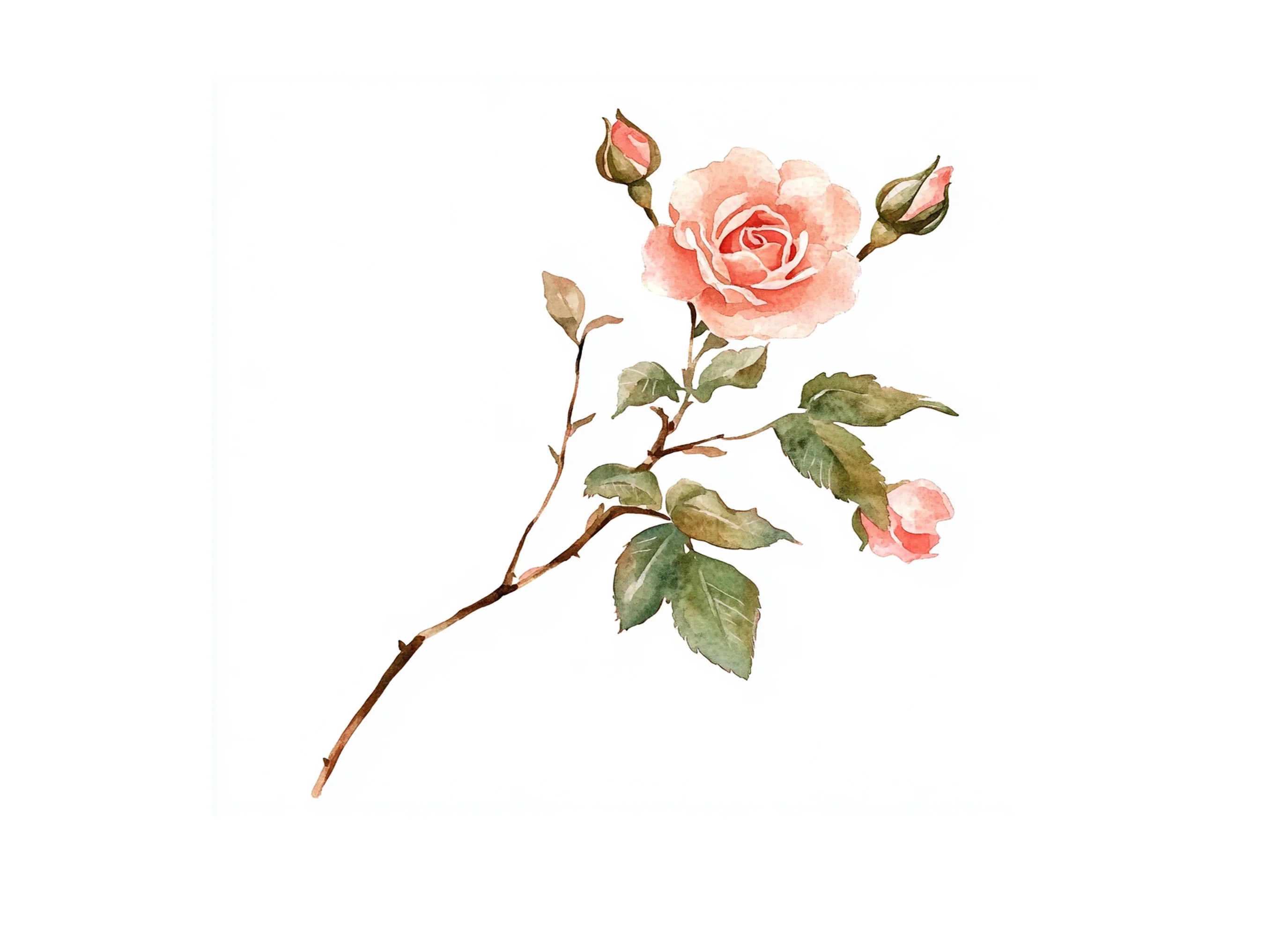 Pink Rose Clipart Bundle