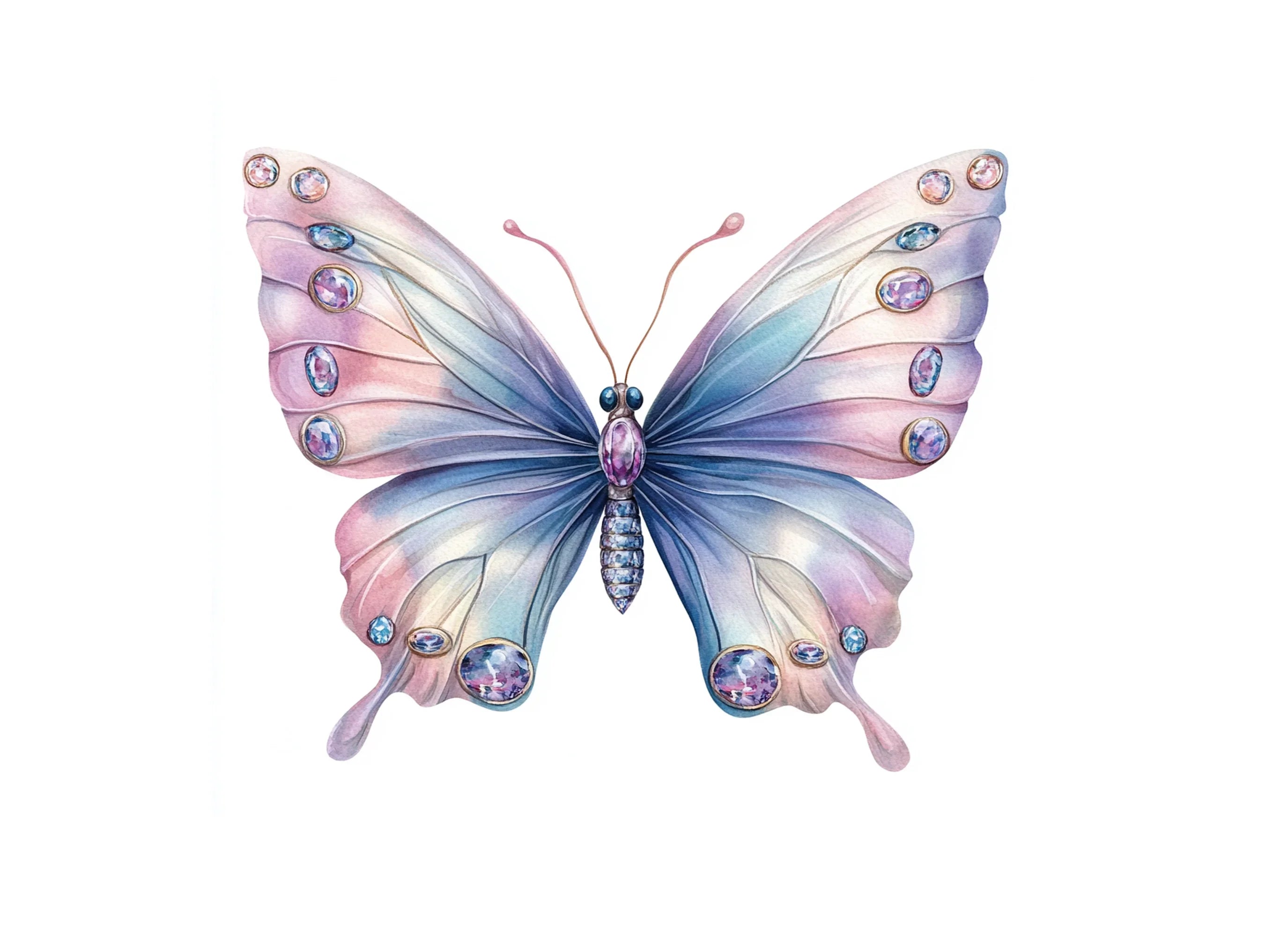 Jeweled Butterfly Clipart Bundle