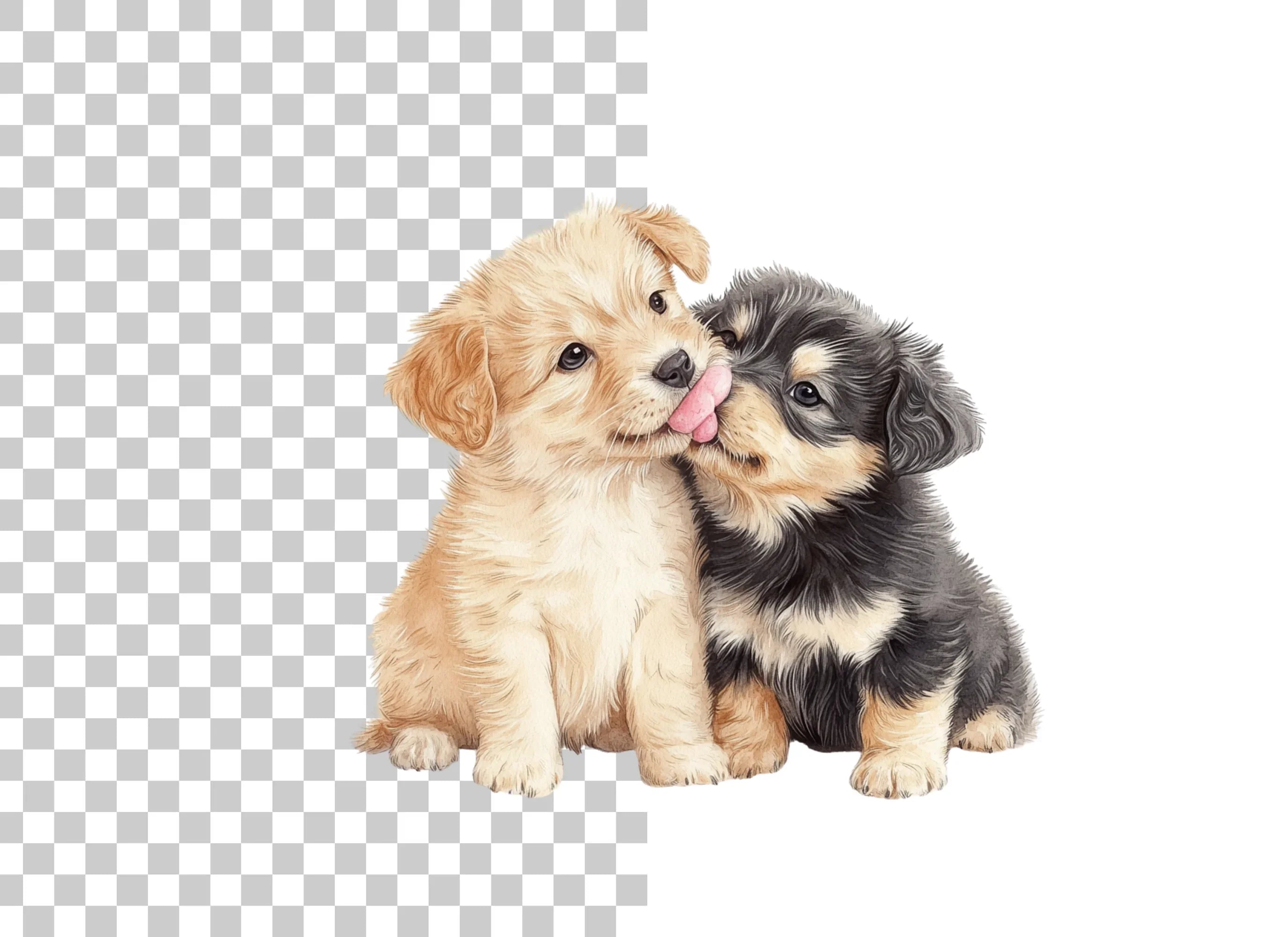 Playful Puppy Kisses Clipart Bundle