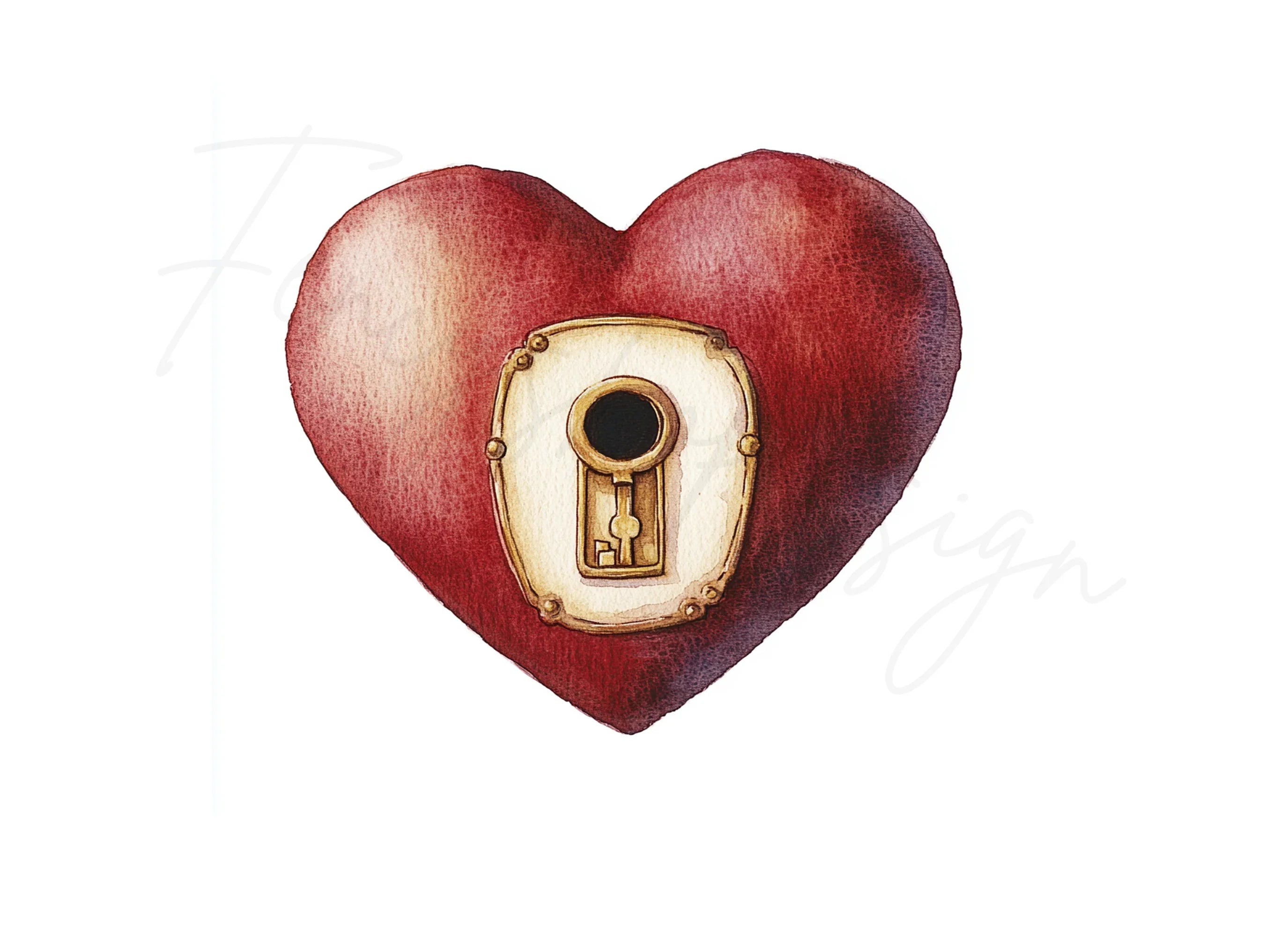 Heart Lock and Key Clipart Bundle