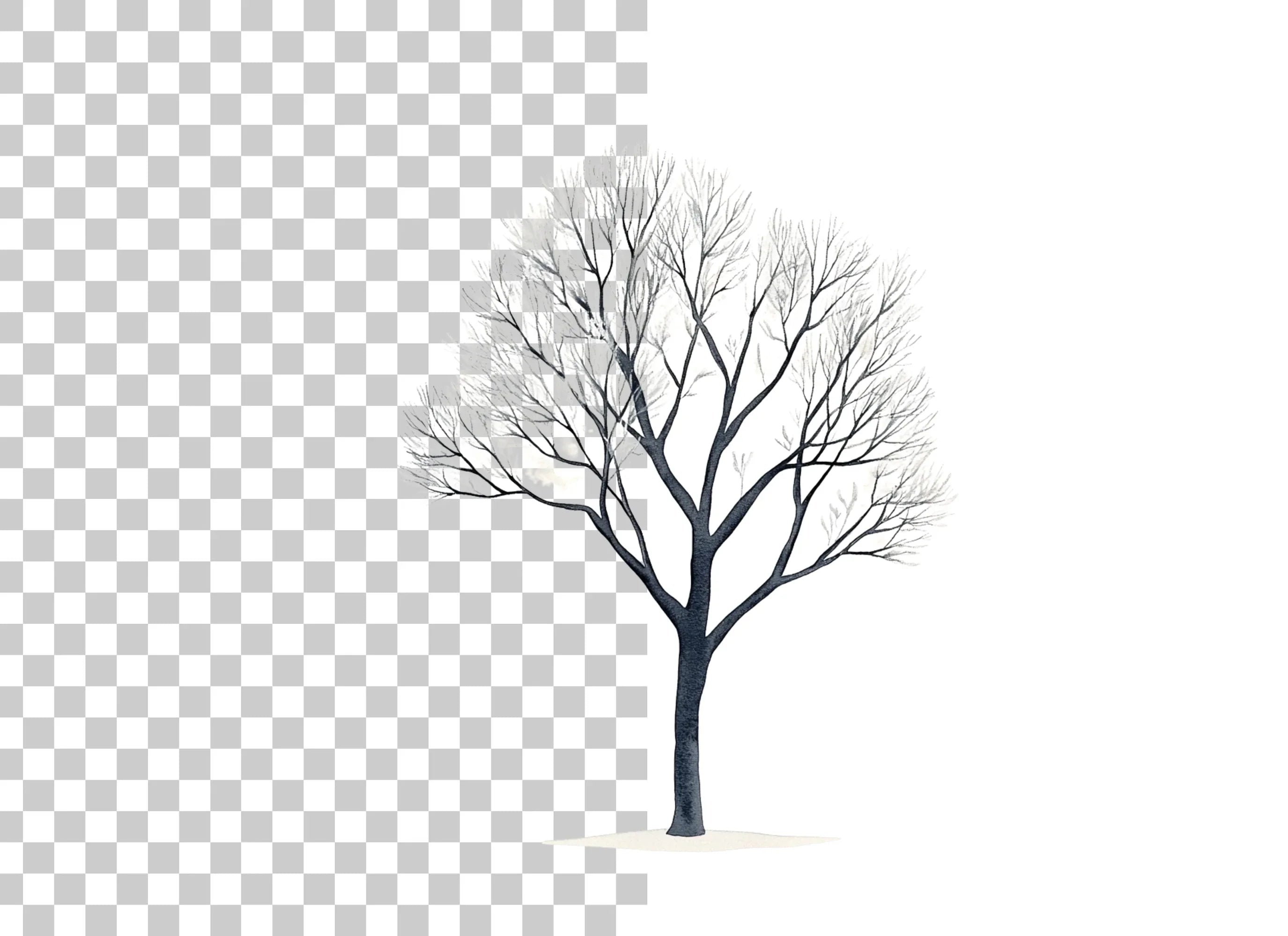 Winter Tree with Snow Clipart Bundle