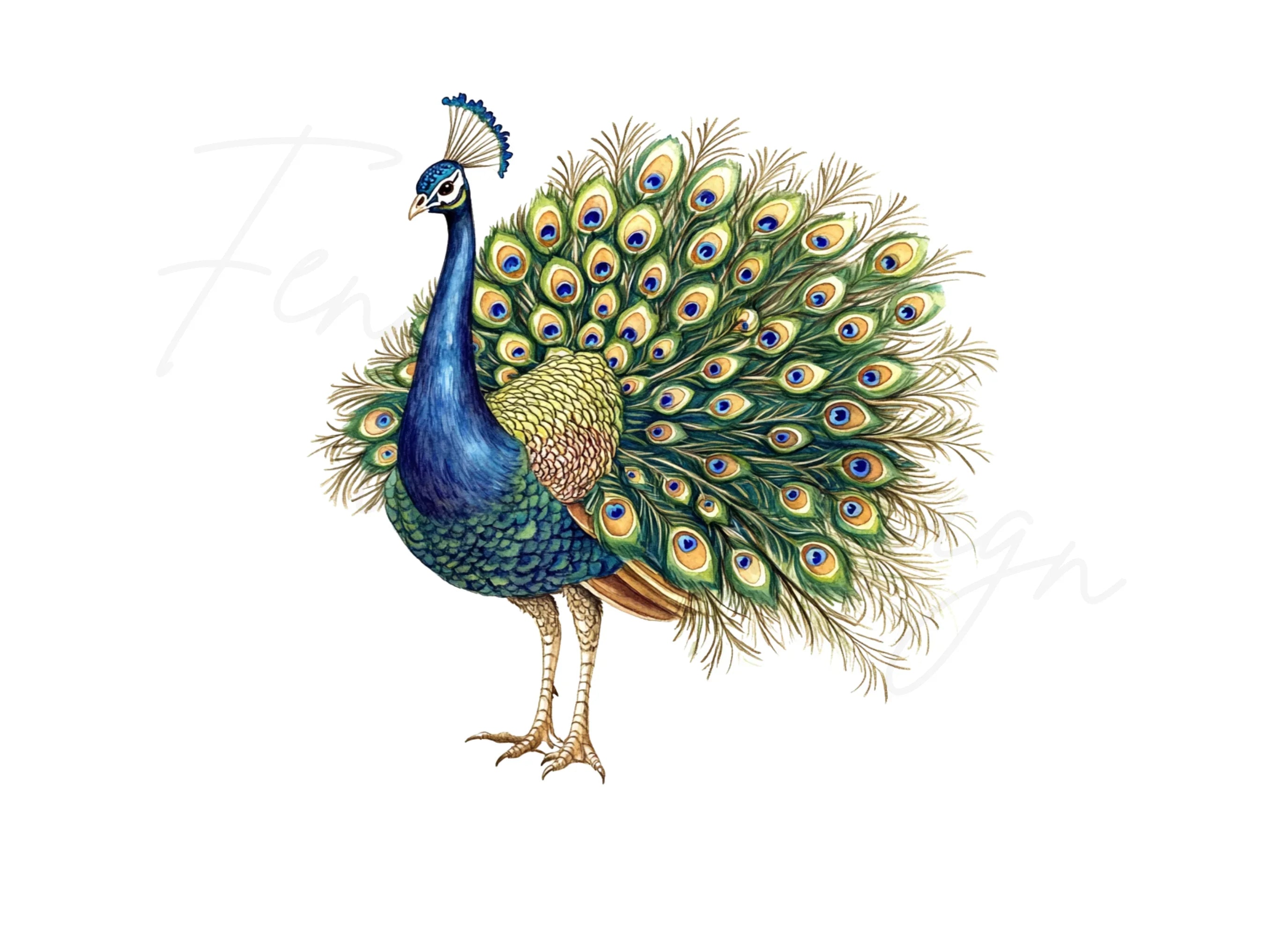 Majestic Peacock Clipart Bundle