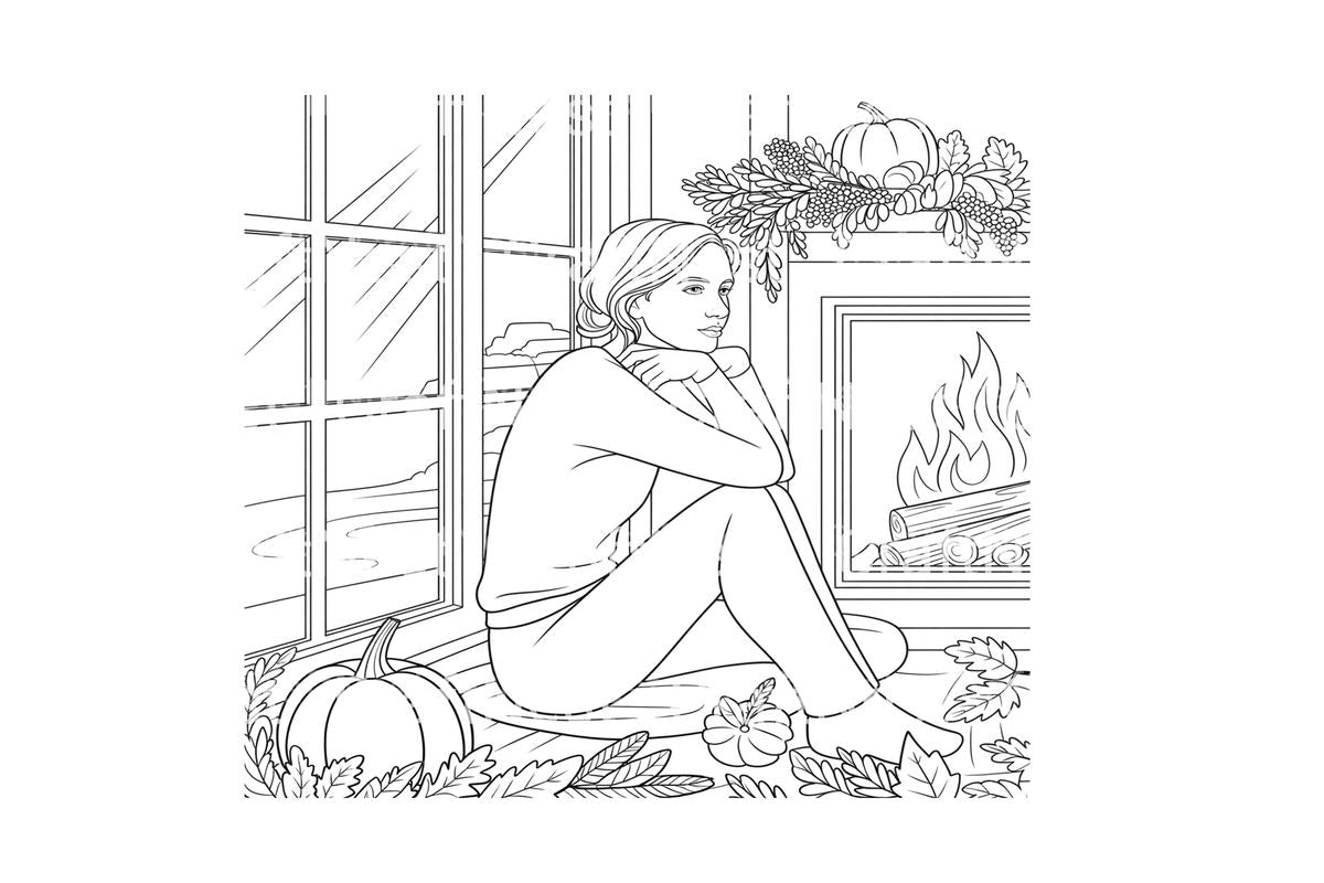 Cozy Autumn Scenes Coloring Books