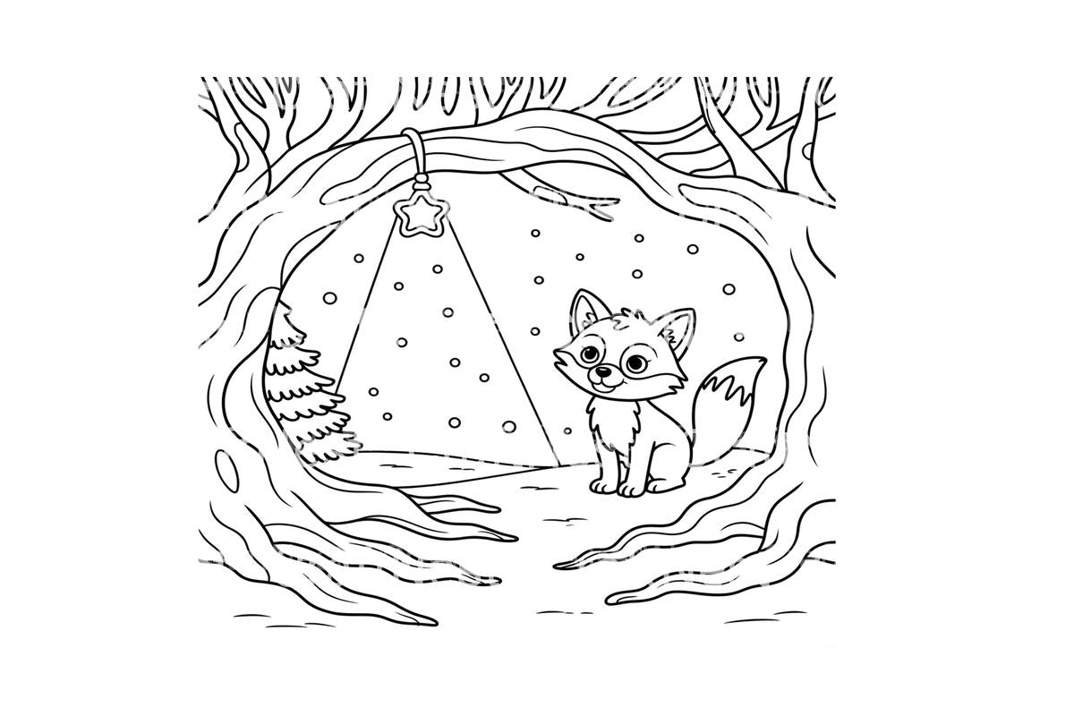 Cute Winter Fox Coloring Books