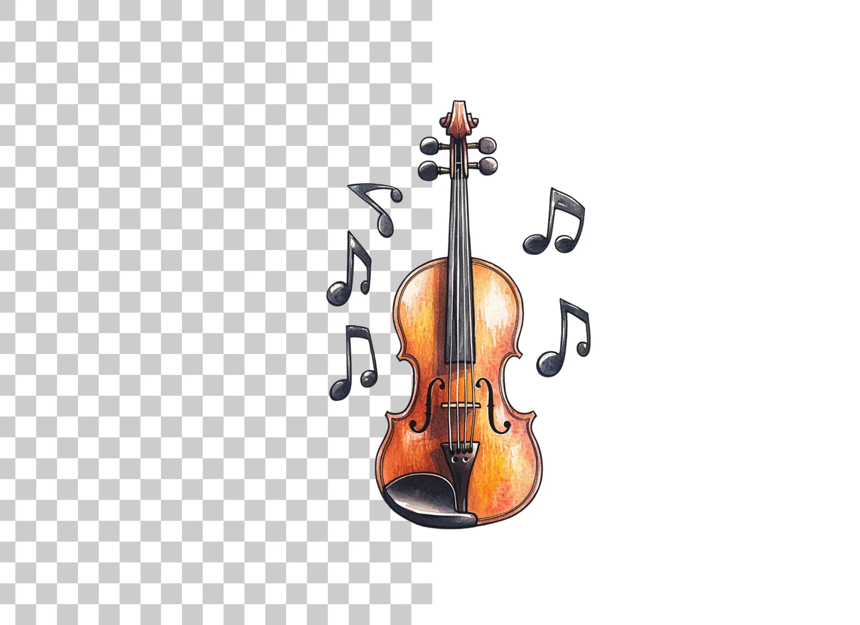 Violin and Music Notes Clipart Bundle
