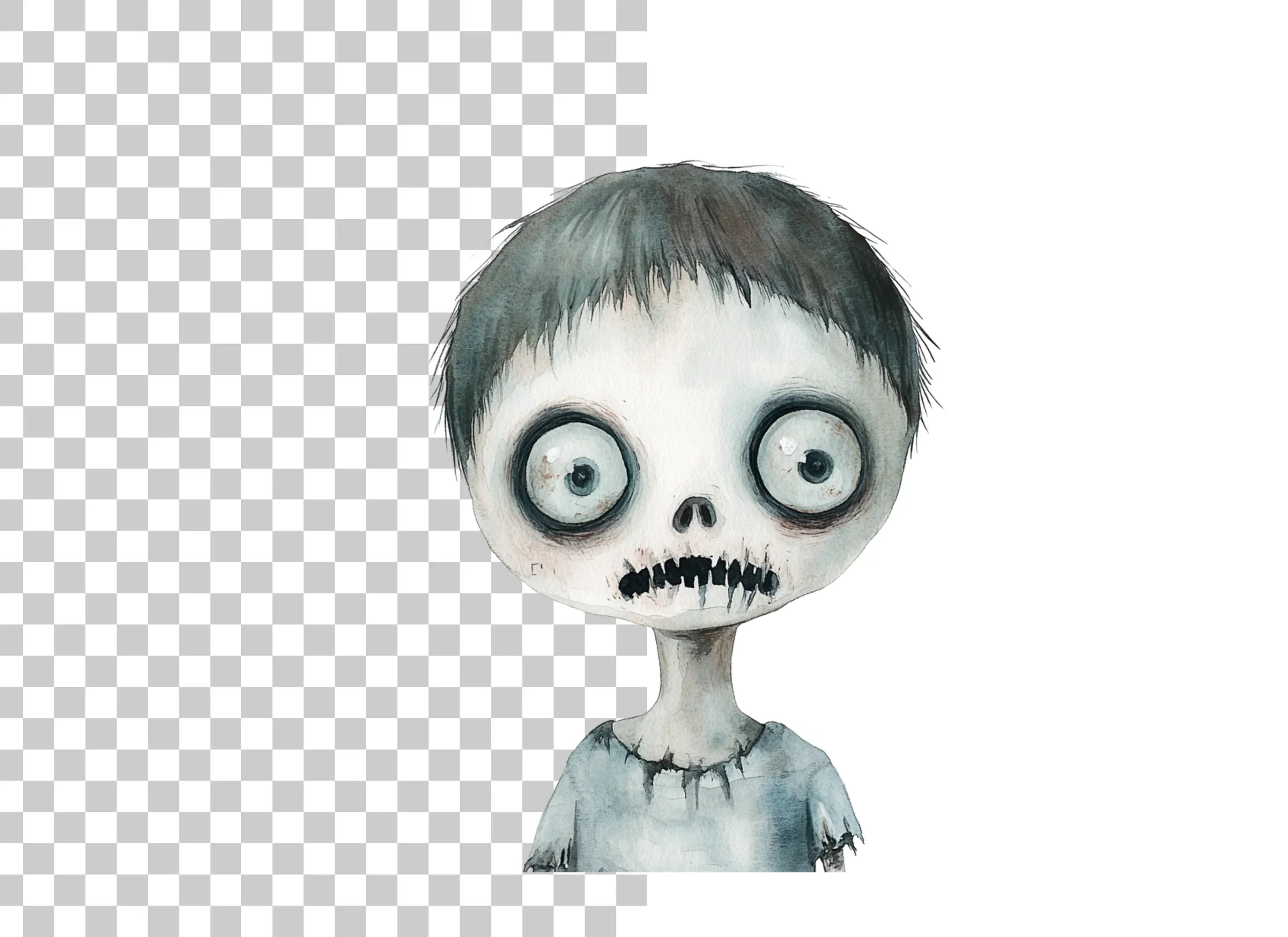Spooky Zombie Kids Clipart Bundle