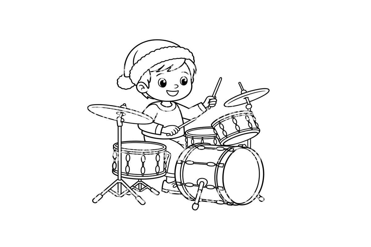 Christmas Drummer Kids Coloring Books