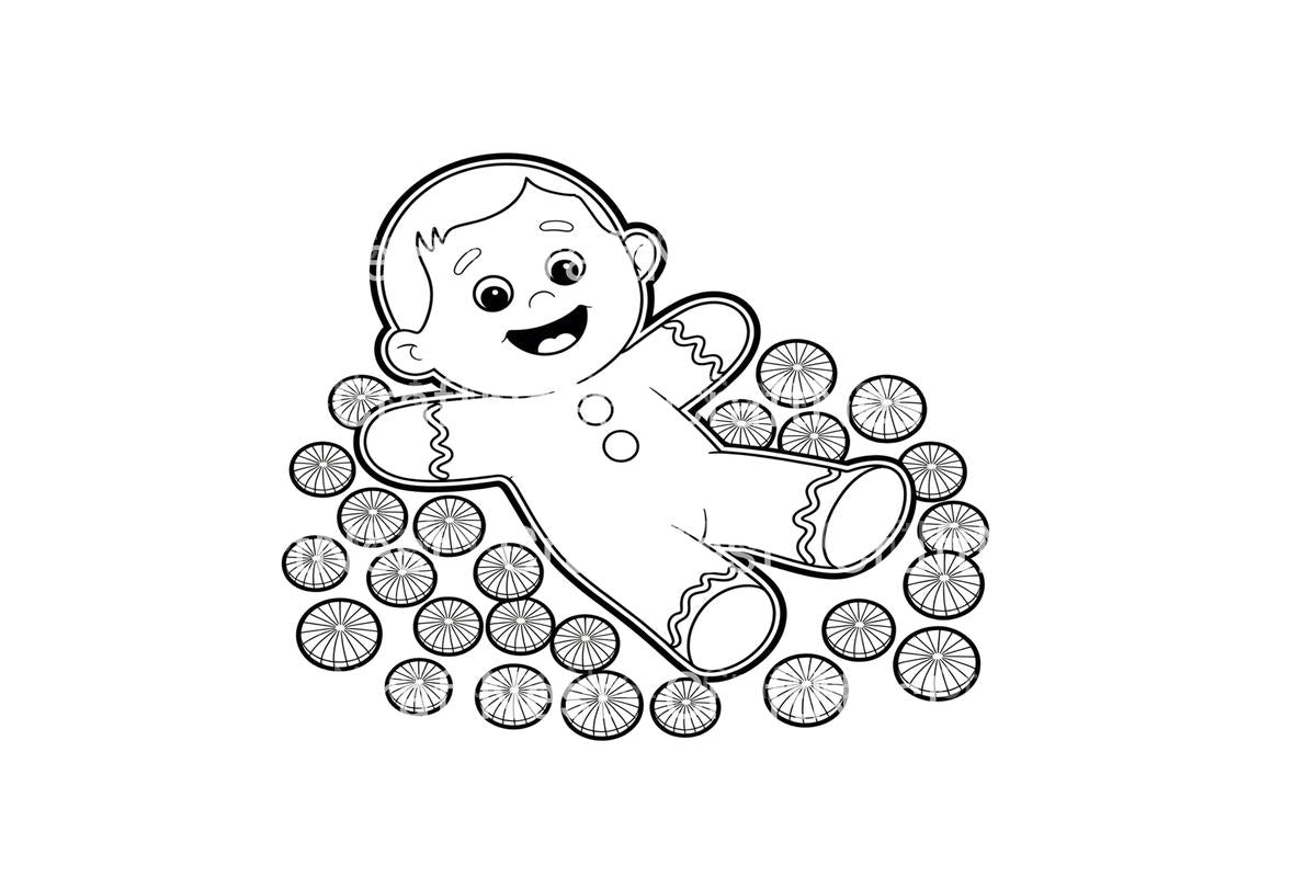 Gingerbread Man Candy Coloring Books