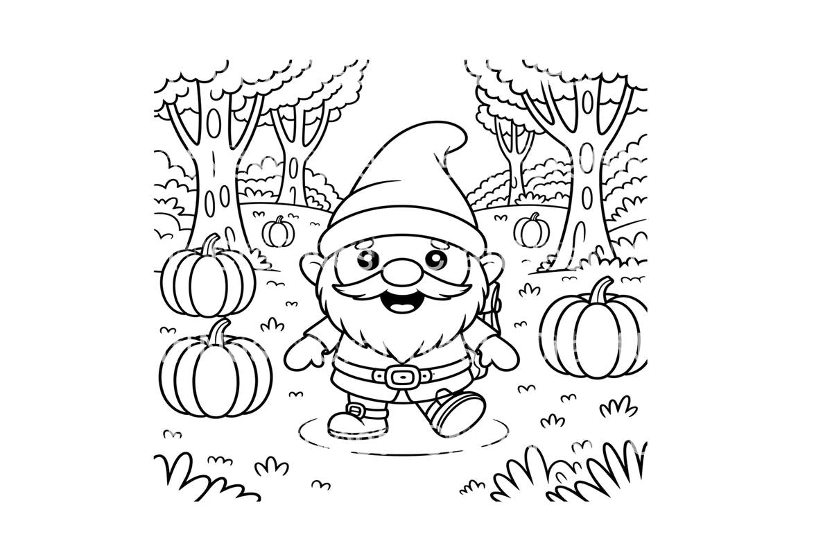 Gnome Pumpkin Patch Coloring Books